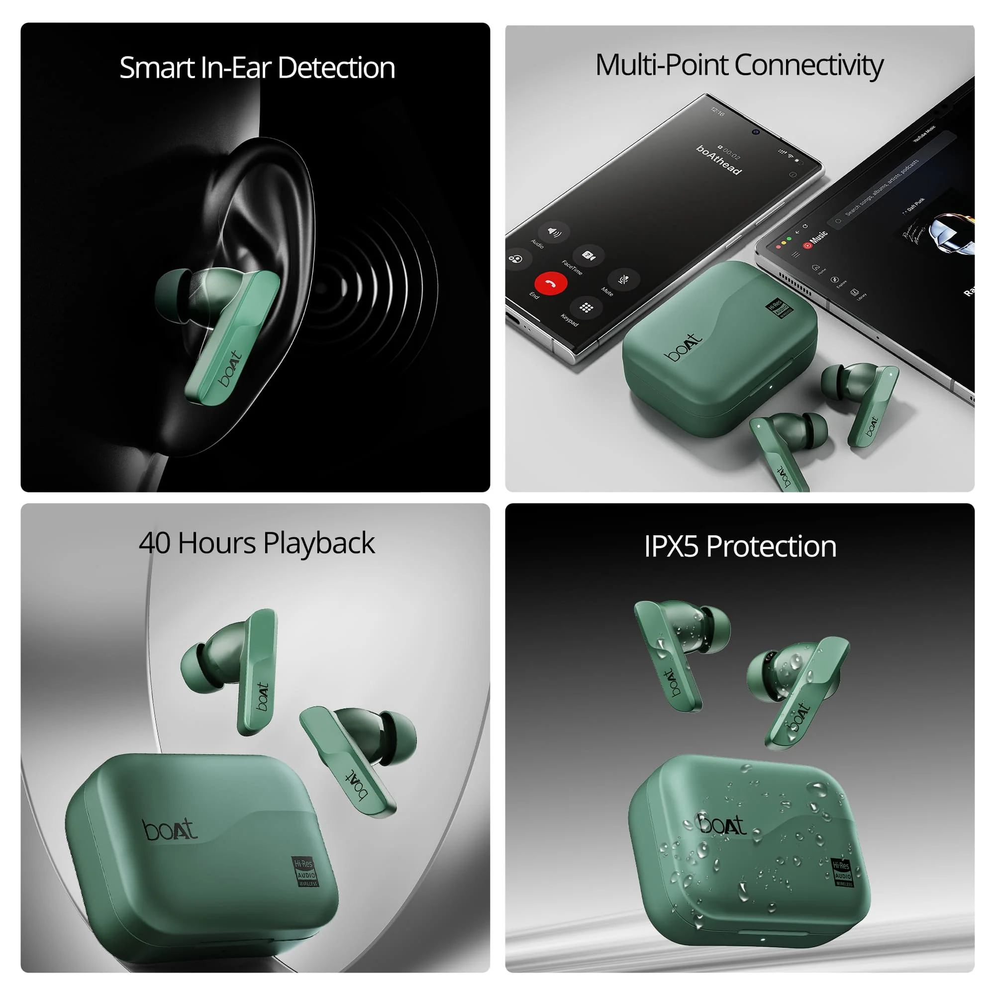 boAt Airdopes 800 HiDef | Wireless Earbuds with 40 Hours Playback, High-Res Audio with LDAC, AI ENx Technology - Image 38