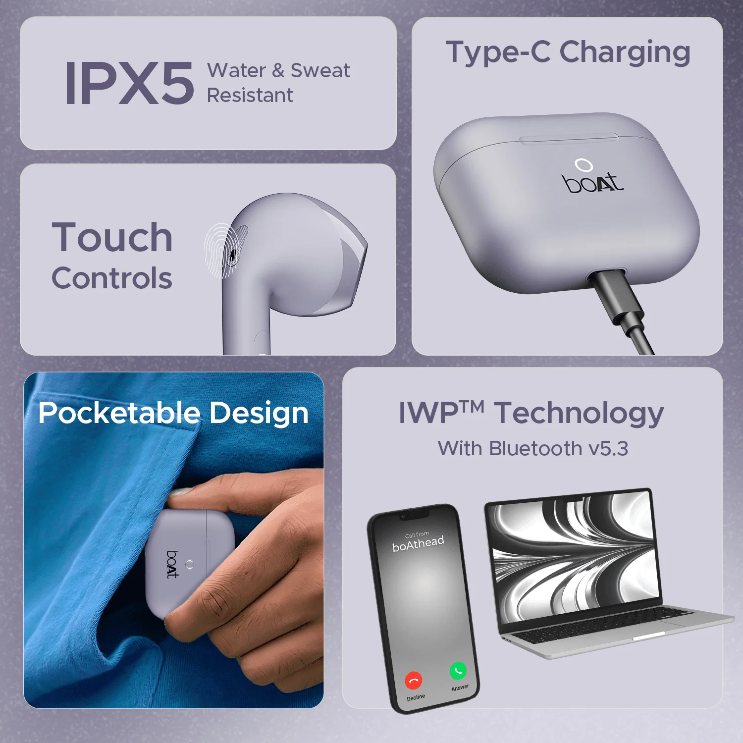 boAt Airdopes Alpha | True Wireless Earbuds with 35 Hours Playback, 13mm Drivers, ENx™ Tech, ASAP™ Charge, IWP™ Technology - Image 41