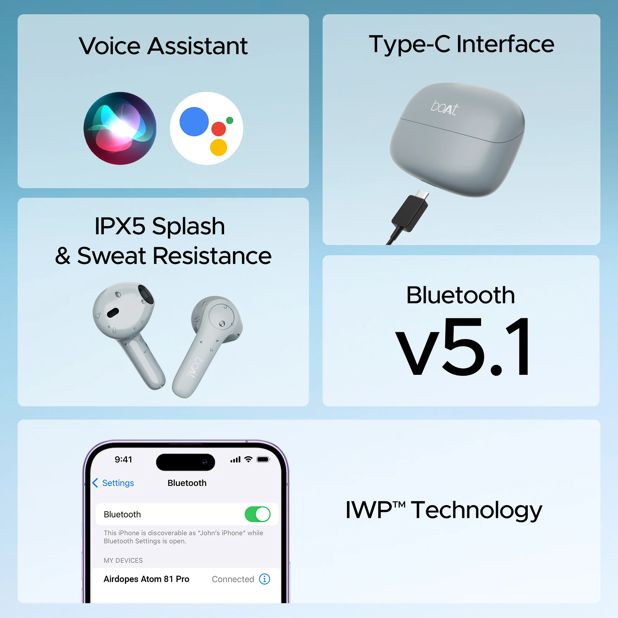 boAt Airdopes Atom 81 Pro | Wireless Earbuds with 100 Hours Playback, Quad Mics with ENx™, In-ear Detection, IPX5 Resistance - Image 15