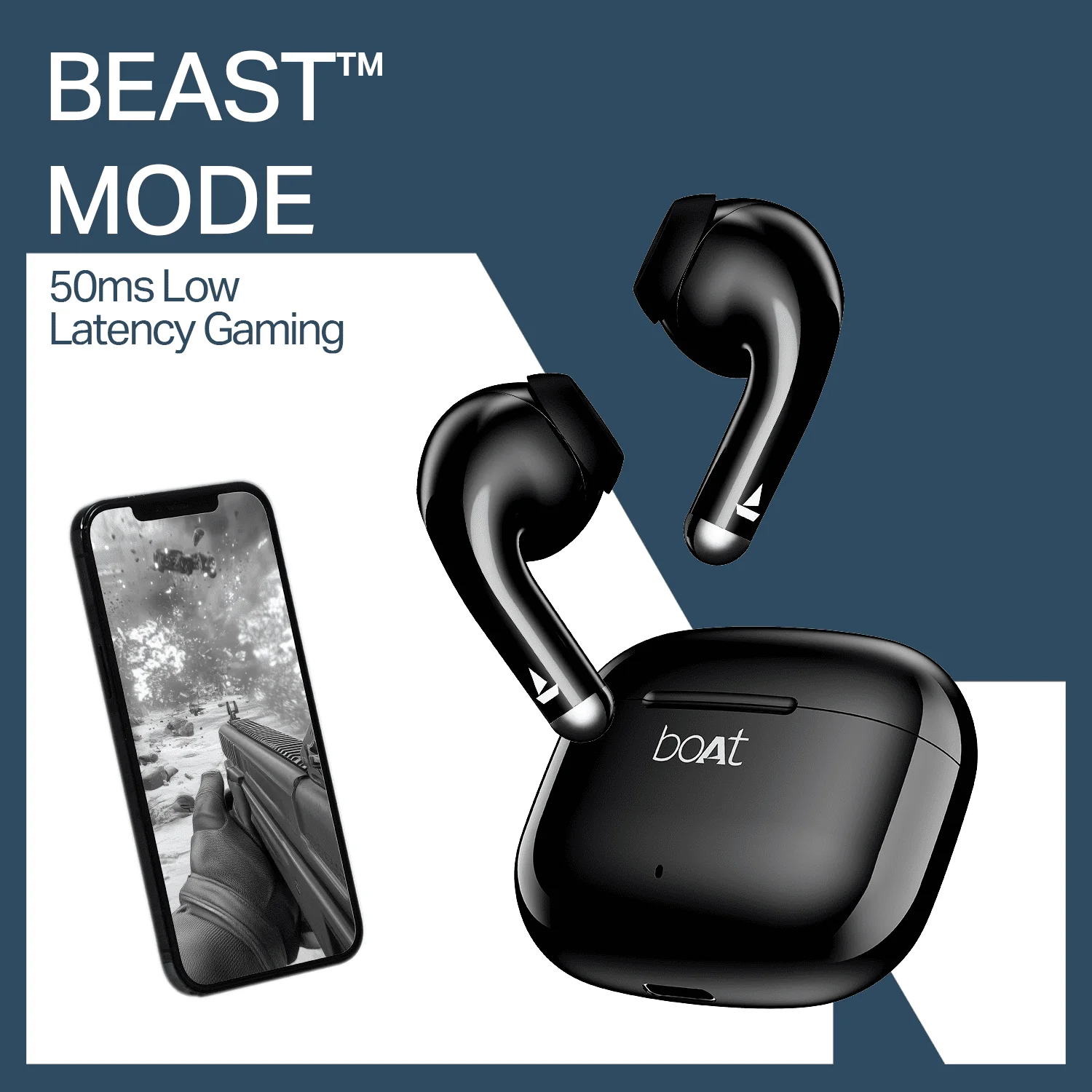 boAt Airdopes Beat | Wireless Earbuds with 35 Hours Playback & BEAST™ Mode - Image 2