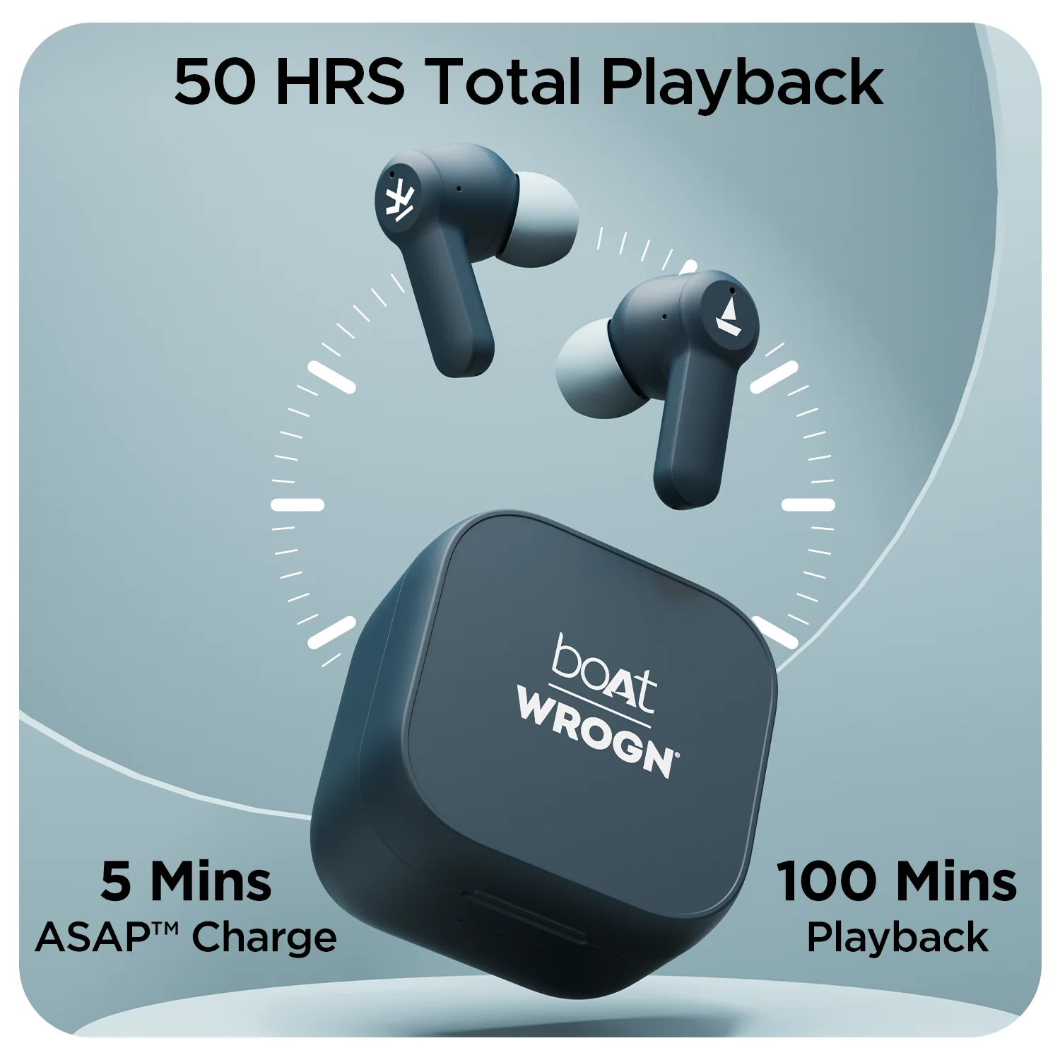 boAt Airdopes Crude | Wireless Earbuds with 50 Hours Playback, ENx™ Technology, ASAP™ Charge, BEAST™ Mode, Bluetooth v5.3 - Image 3