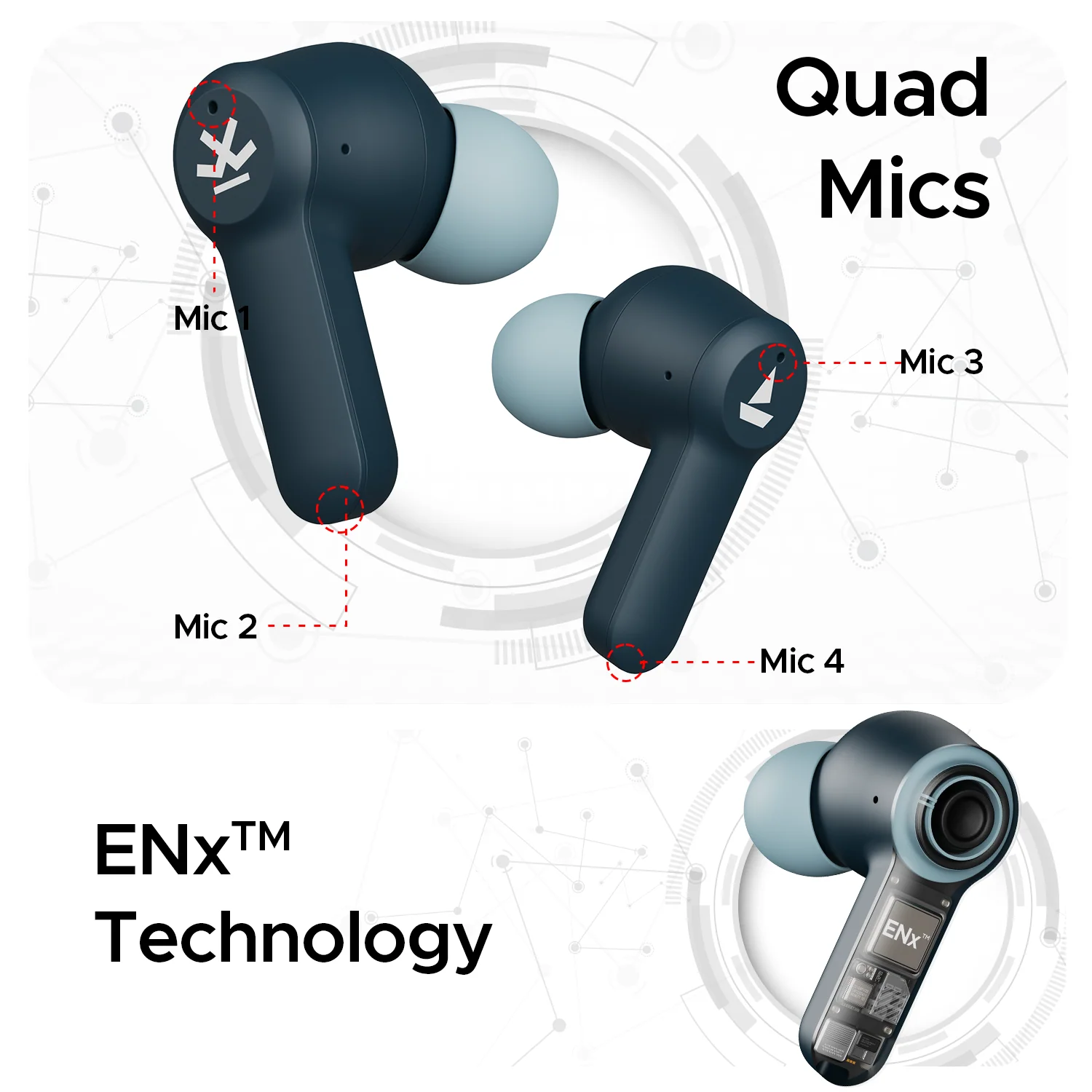 boAt Airdopes Crude | Wireless Earbuds with 50 Hours Playback, ENx™ Technology, ASAP™ Charge, BEAST™ Mode, Bluetooth v5.3 - Image 5