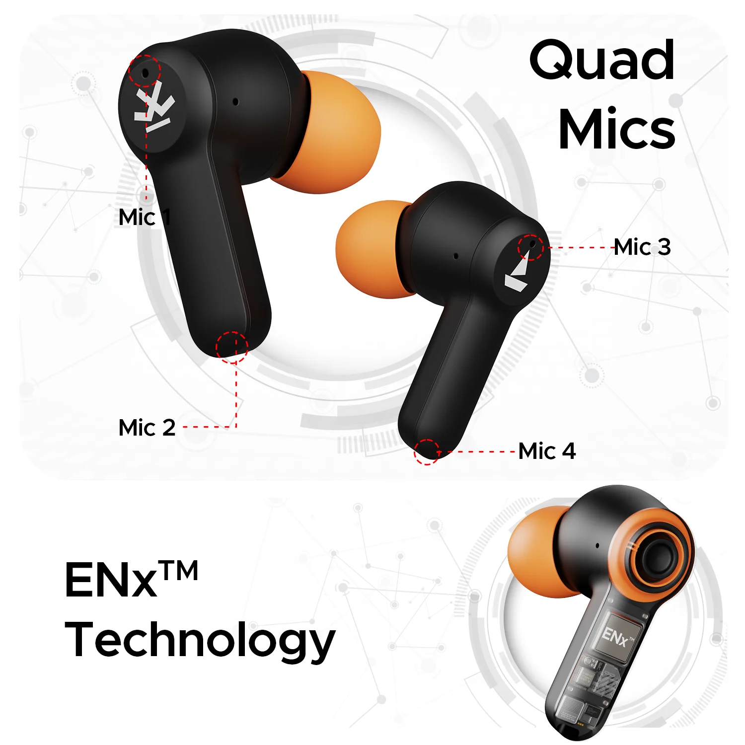 boAt Airdopes Crude | Wireless Earbuds with 50 Hours Playback, ENx™ Technology, ASAP™ Charge, BEAST™ Mode, Bluetooth v5.3 - Image 9