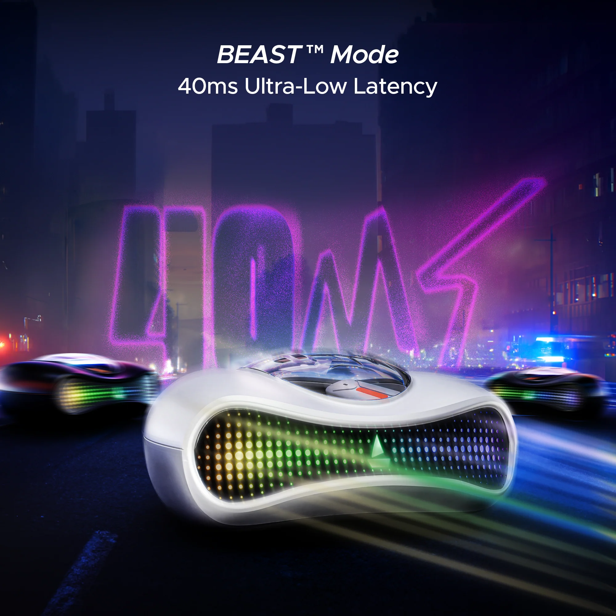 boAt Airdopes Drift | Wireless Earbdus Gaming Earbuds with 2x6mm Dual Drivers, Quad Mics with ENx™ and IWP™ Technology, LED Lights on Charging Case - Image 7
