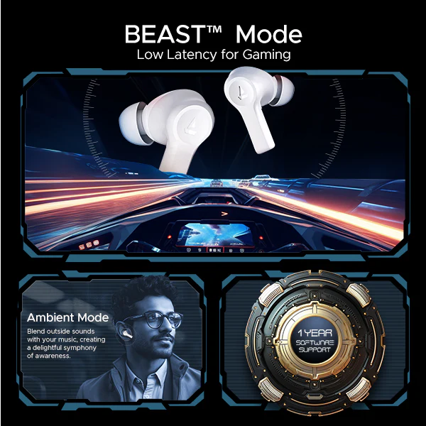 boAt Airdopes Flex 454 ANC | Wireless Earbuds with Active Noise Cancellation up to 32dB, BEAST™ Mode, 10mm Drivers, ASAP™ Charge - Image 11