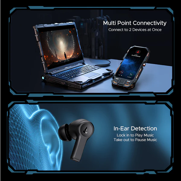 boAt Airdopes Flex 454 ANC | Wireless Earbuds with Active Noise Cancellation up to 32dB, BEAST™ Mode, 10mm Drivers, ASAP™ Charge - Image 4