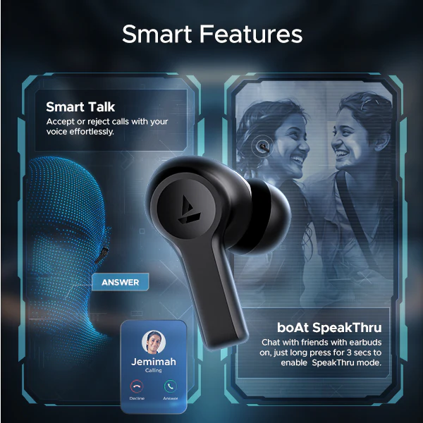 boAt Airdopes Flex 454 ANC | Wireless Earbuds with Active Noise Cancellation up to 32dB, BEAST™ Mode, 10mm Drivers, ASAP™ Charge - Image 5