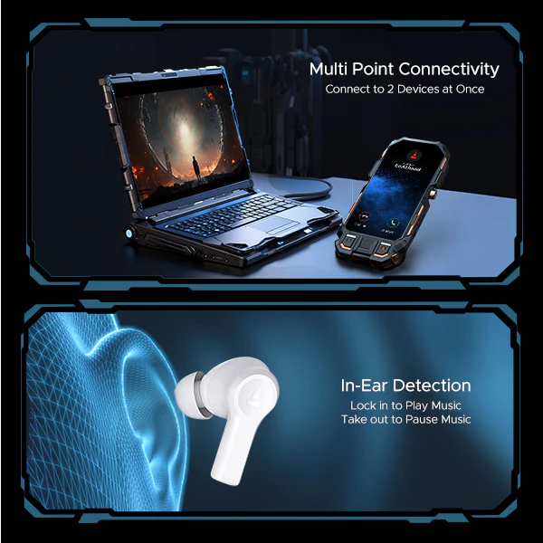boAt Airdopes Flex 454 ANC | Wireless Earbuds with Active Noise Cancellation up to 32dB, BEAST™ Mode, 10mm Drivers, ASAP™ Charge - Image 8