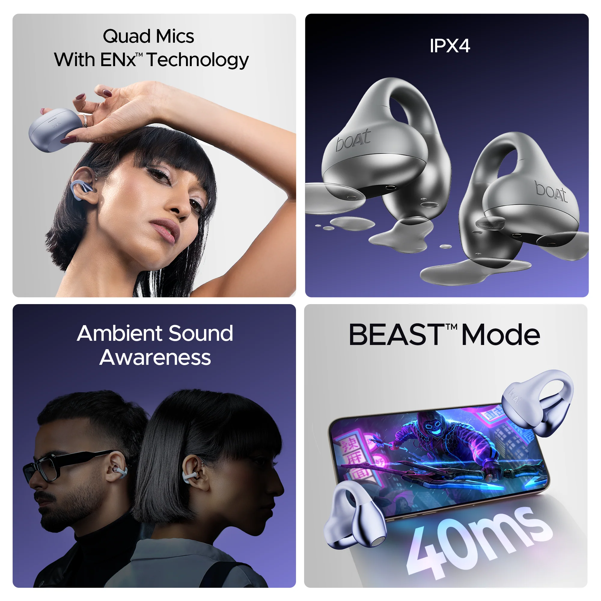 boAt Airdopes Loop | Wireless Earbuds with 50 Hours Playback, ENx™ Tech, BT v5.3, BEAST™ Mode, ASAP™ Charge - Image 10