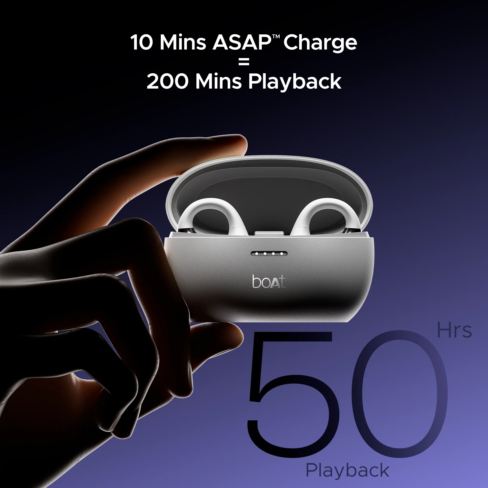 boAt Airdopes Loop | Wireless Earbuds with 50 Hours Playback, ENx™ Tech, BT v5.3, BEAST™ Mode, ASAP™ Charge - Image 4