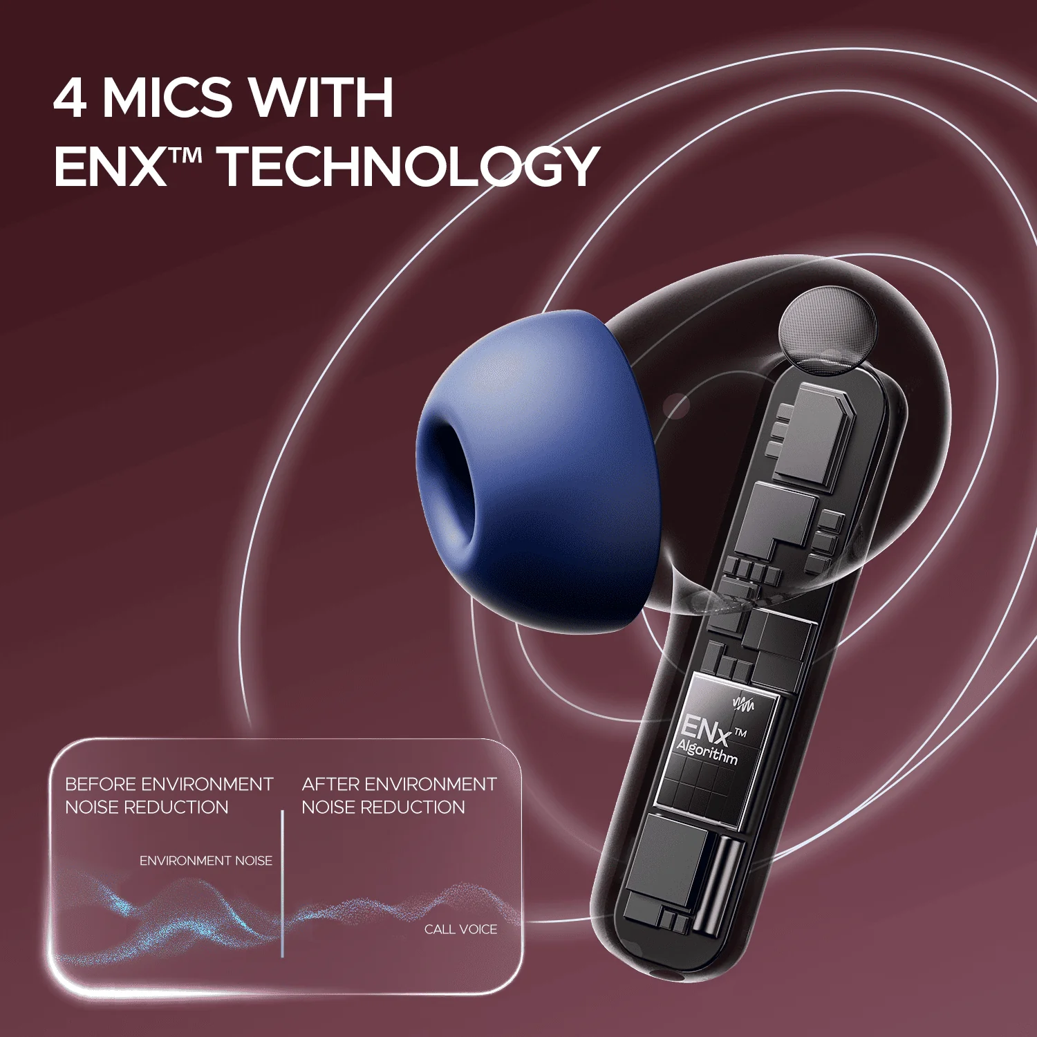 boAt Airdopes Plus 318 | Wireless Earbuds with 100 Hours Playback, 4 Mics with ENx™ Technology, BEAST™ Mode - Image 10