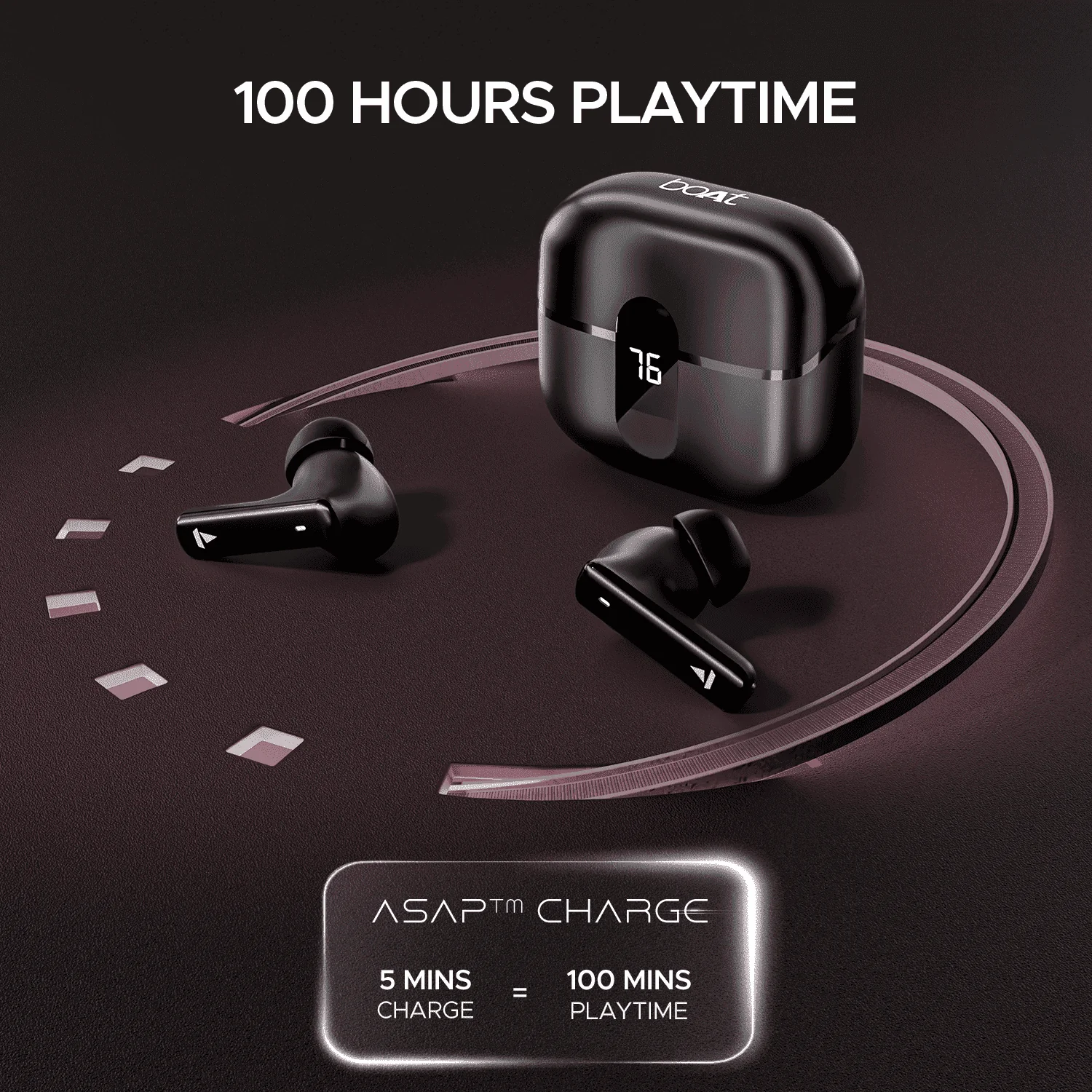 boAt Airdopes Plus 318 | Wireless Earbuds with 100 Hours Playback, 4 Mics with ENx™ Technology, BEAST™ Mode - Image 3
