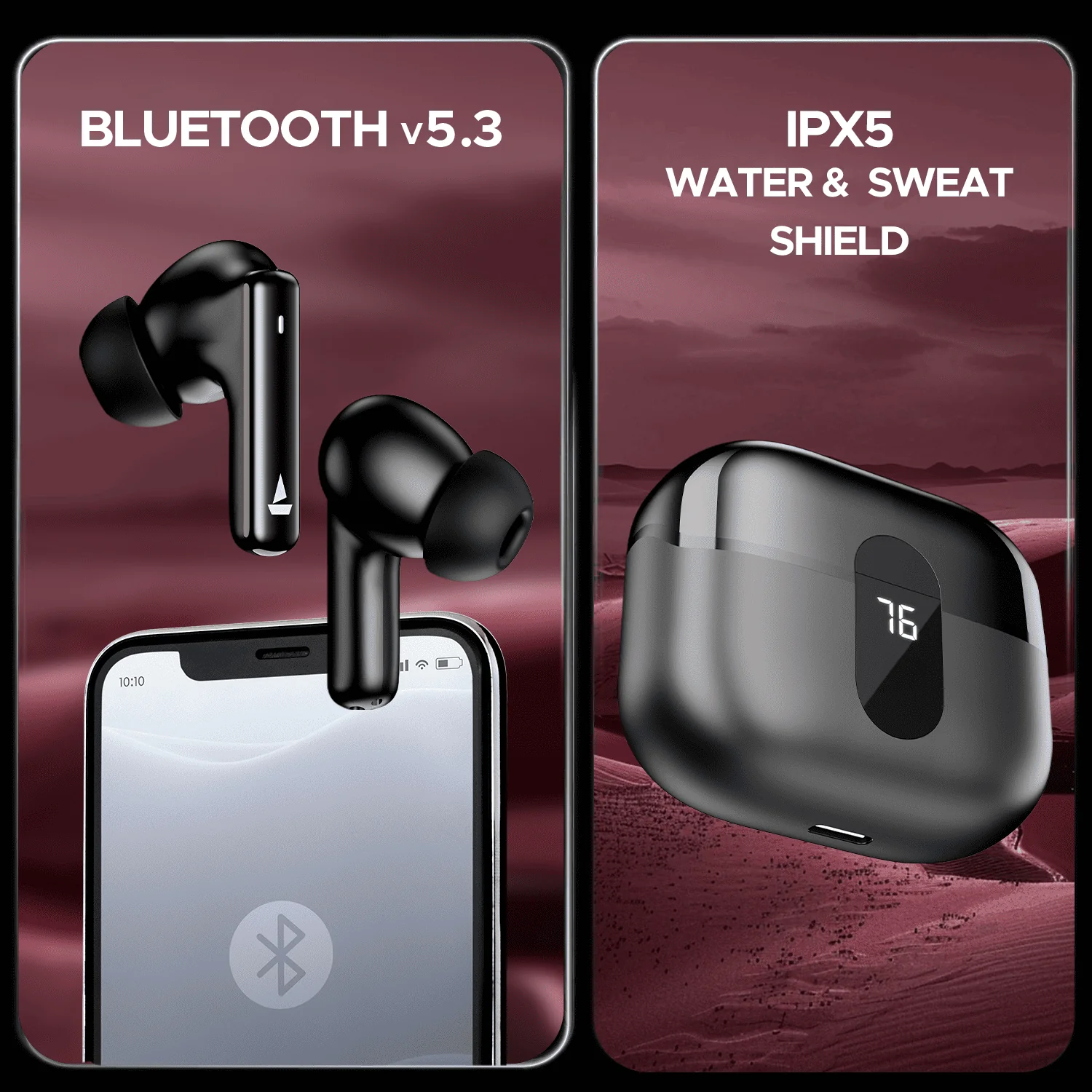 boAt Airdopes Plus 318 | Wireless Earbuds with 100 Hours Playback, 4 Mics with ENx™ Technology, BEAST™ Mode - Image 8