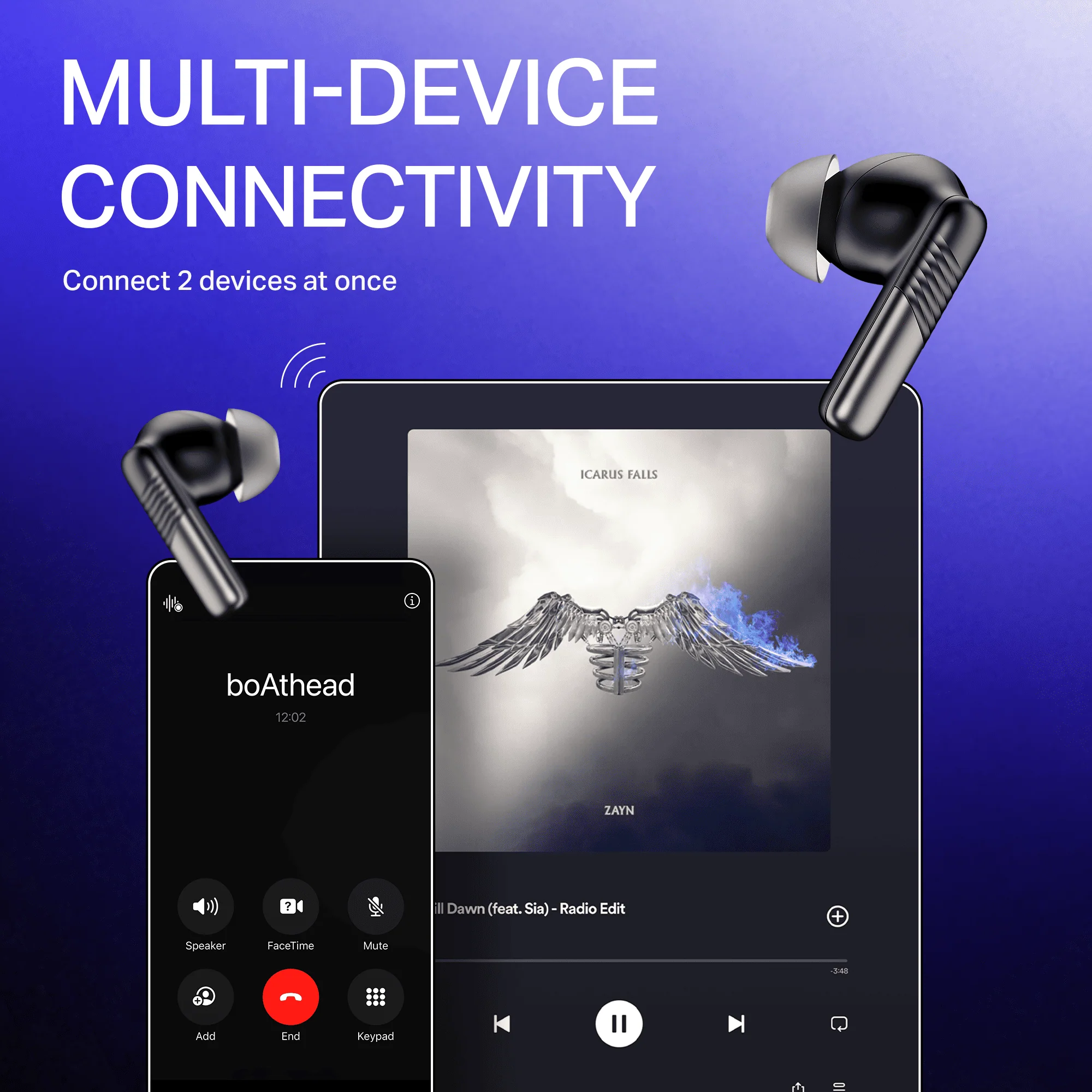 boAt Airdopes Prime 412 | Wireless Earbuds with 50 Hours Playback, AI-ENx™ Calling, BEAST™ Mode & boAt Signature Sound - Image 6