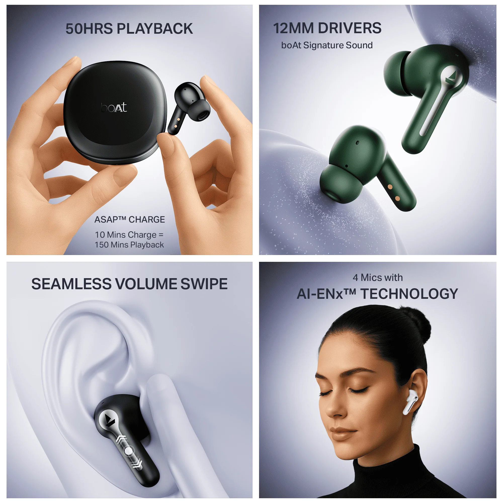 boAt Airdopes Prime 511 | Wireless Earbuds with 50 Hours Playback, AI-ENx™ Calling, Multipoint Connectivity & boAt Signature Sound - Image 21