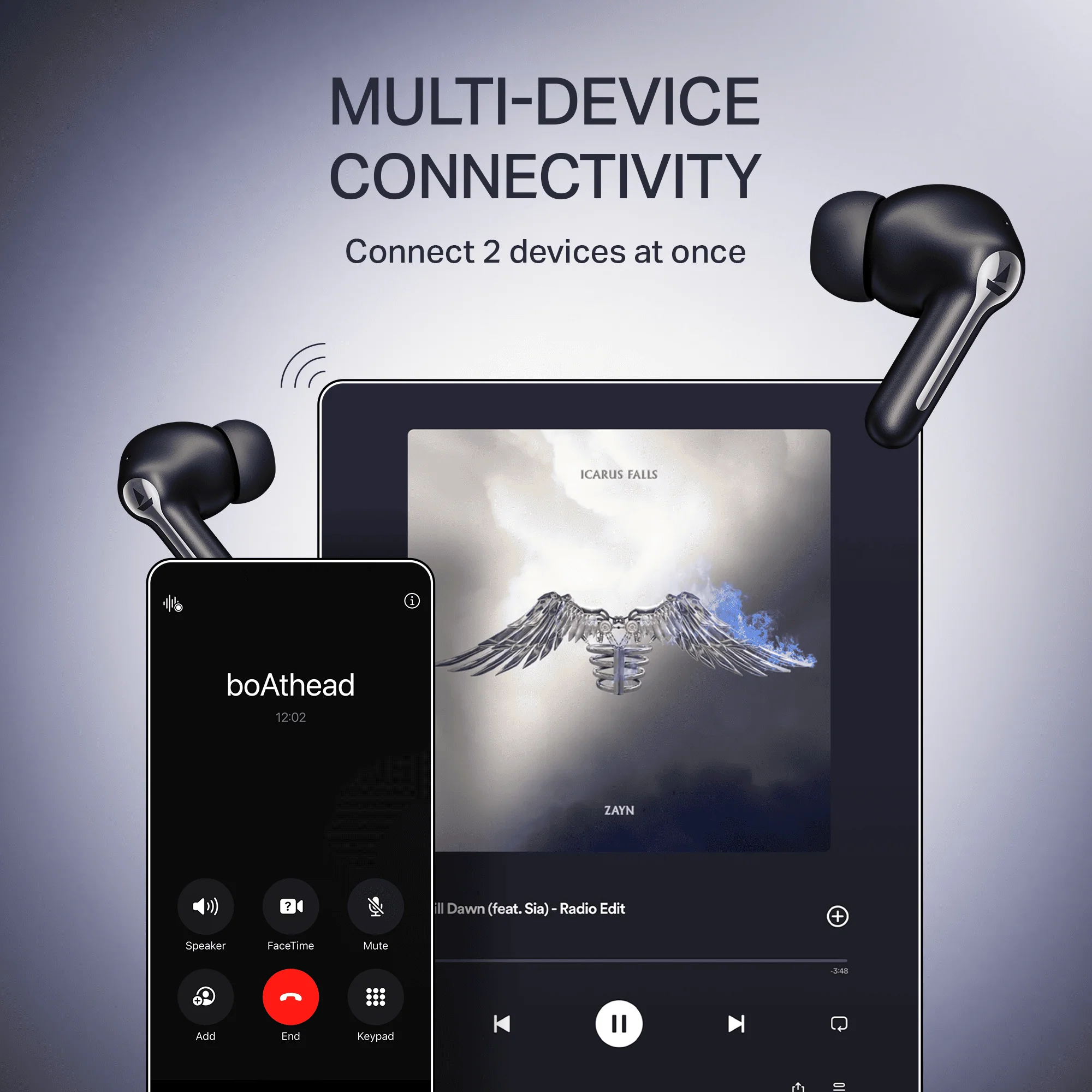 boAt Airdopes Prime 511 | Wireless Earbuds with 50 Hours Playback, AI-ENx™ Calling, Multipoint Connectivity & boAt Signature Sound - Image 6