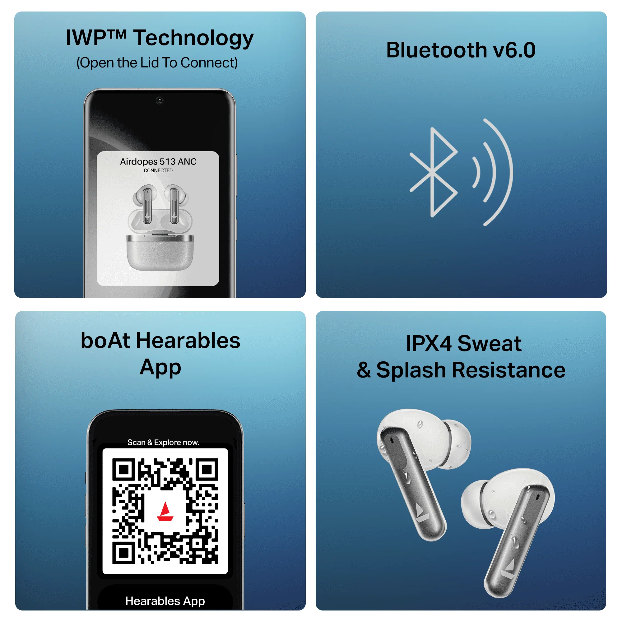 boAt Airdopes Prime 513 ANC | Wireless Earbuds with 65 Hours Playback, 32dB ANC, Quad Mics & Multipoint Connectivity - Image 18