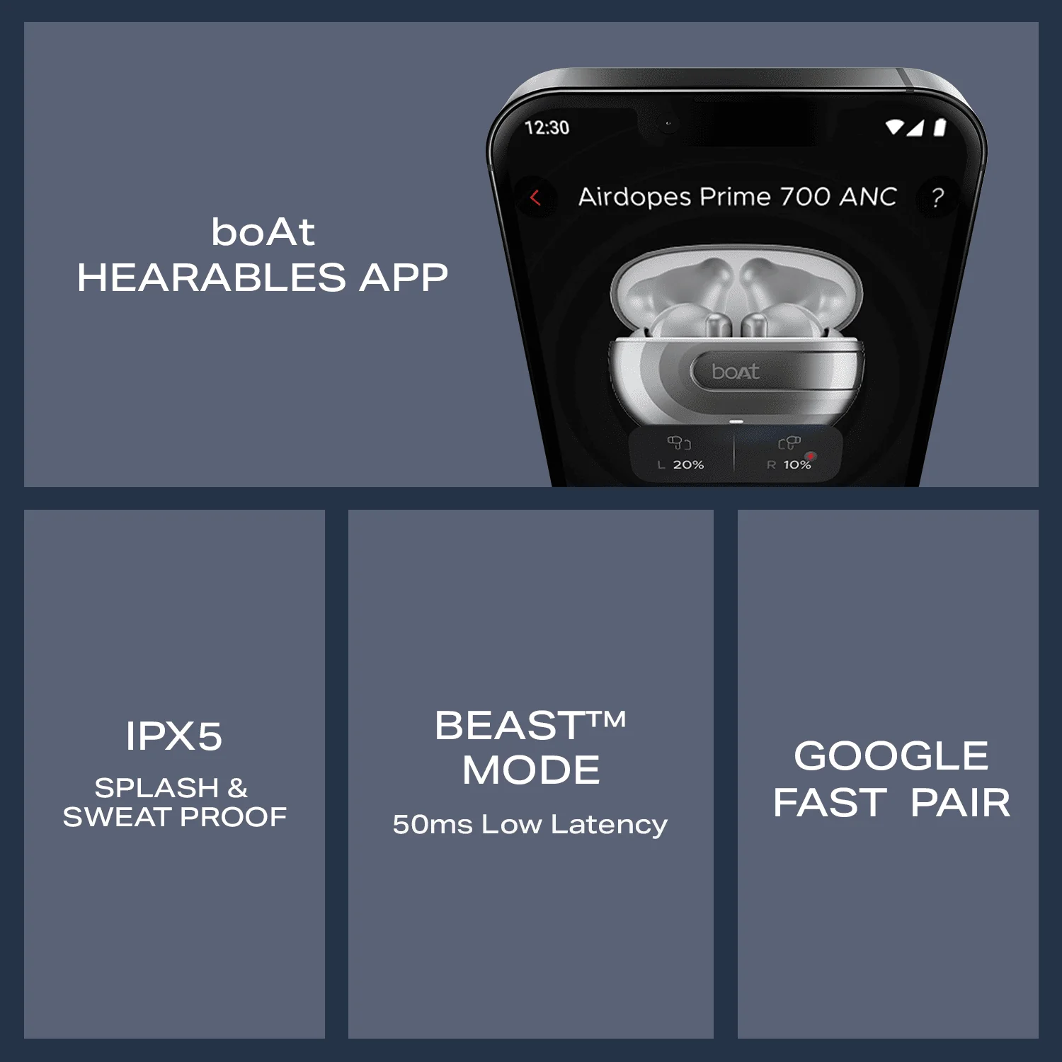 boAt Airdopes Prime 700 ANC | Wireless Earbuds with 50 Hours Playback, 48dB Hybrid ANC, 6 Mics & Multipoint Connectivity - Image 16