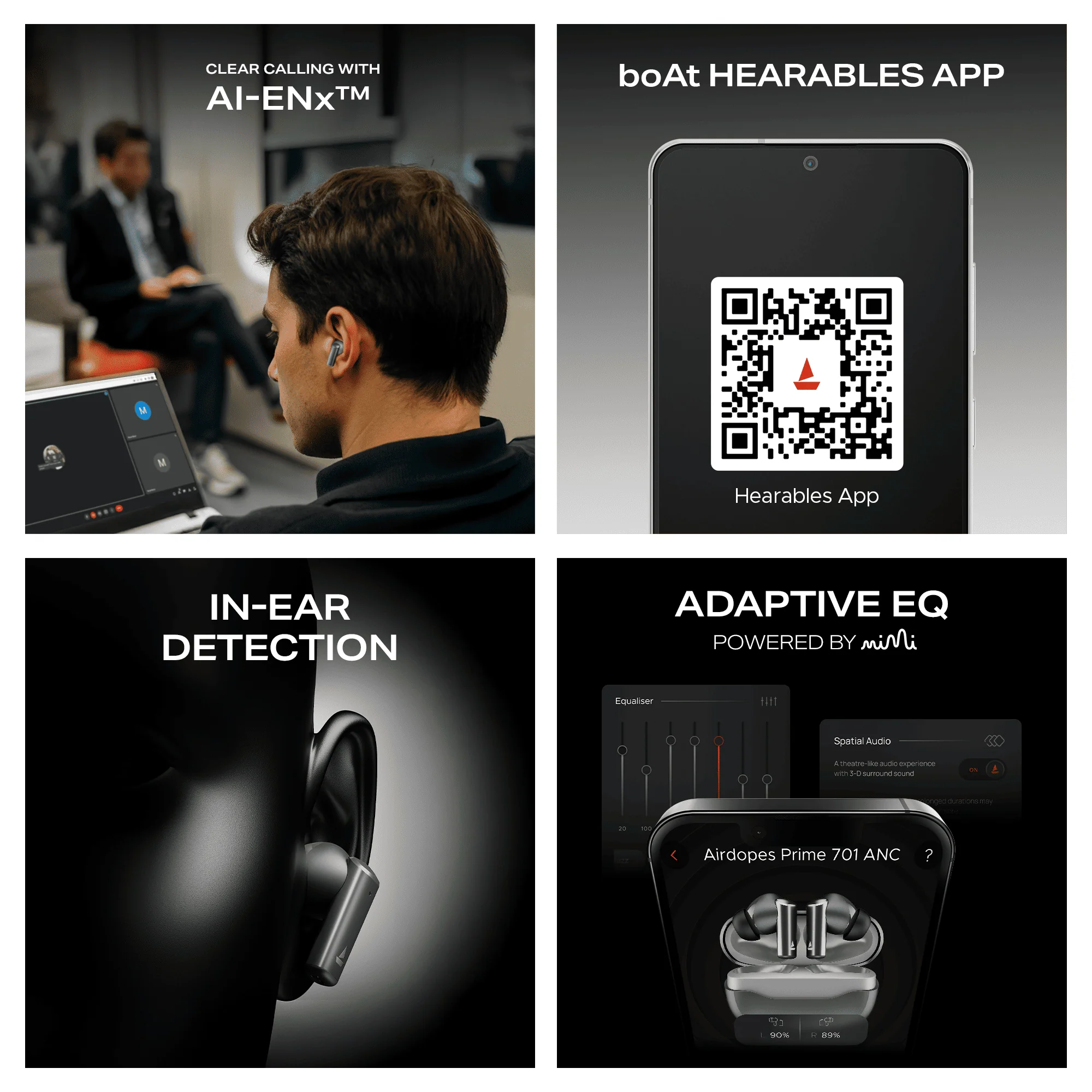 boAt Airdopes Prime 701 ANC | Wireless Earbuds with 50 Hours Playback, 46dB Hybrid ANC, Spatial Audio, Multipoint & BEAST™ Mode - Image 19