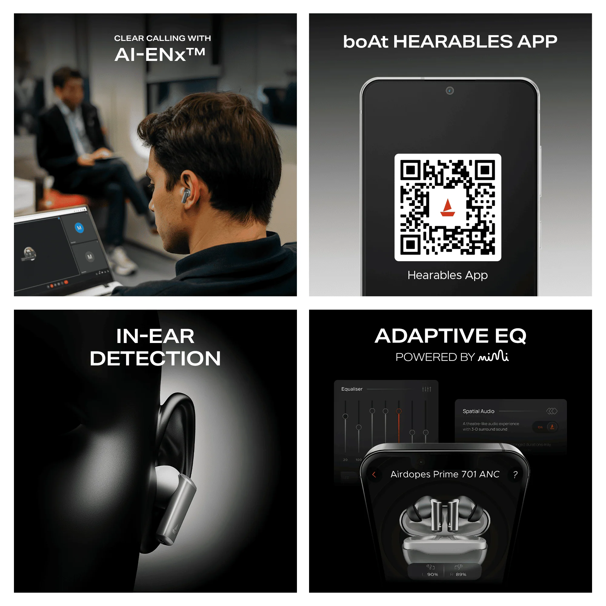 boAt Airdopes Prime 701 ANC | Wireless Earbuds with 50 Hours Playback, 46dB Hybrid ANC, Spatial Audio, Multipoint & BEAST™ Mode - Image 32