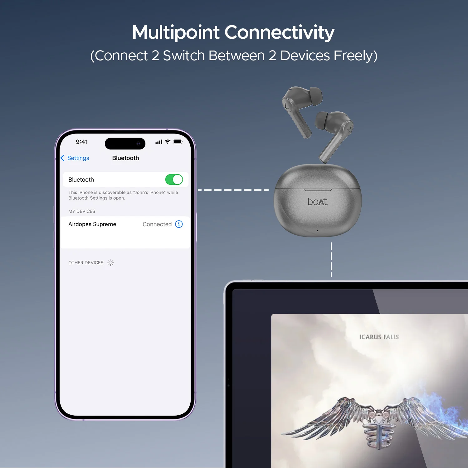 boAt Airdopes Supreme | Wireless Earbuds with 50 Hours Playback, AI ENx™ with Wind Noise Reduction, Cinematic Spatial Audio - Image 38