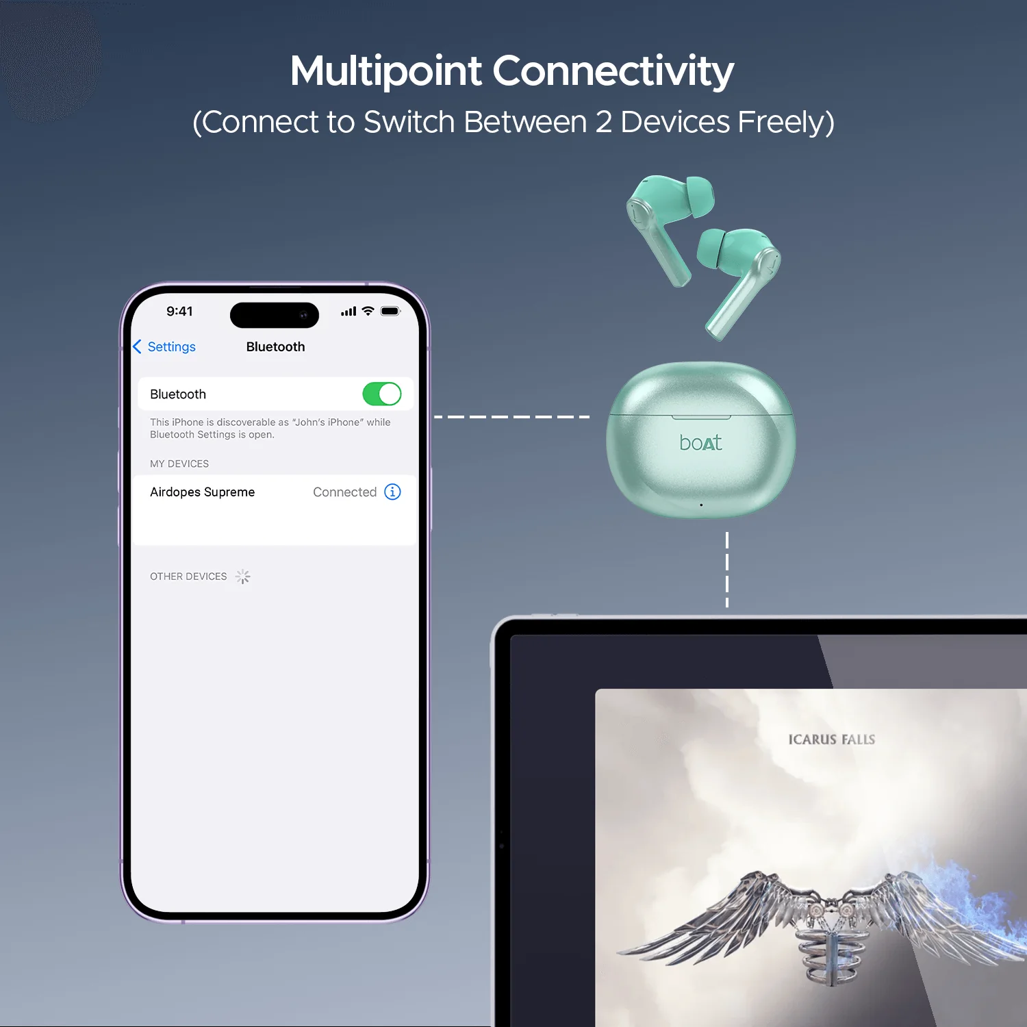 boAt Airdopes Supreme | Wireless Earbuds with 50 Hours Playback, AI ENx™ with Wind Noise Reduction, Cinematic Spatial Audio - Image 48
