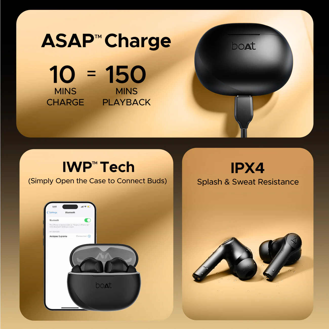 boAt Airdopes Supreme | Wireless Earbuds with 50 Hours Playback, AI ENx™ with Wind Noise Reduction, Cinematic Spatial Audio - Image 9
