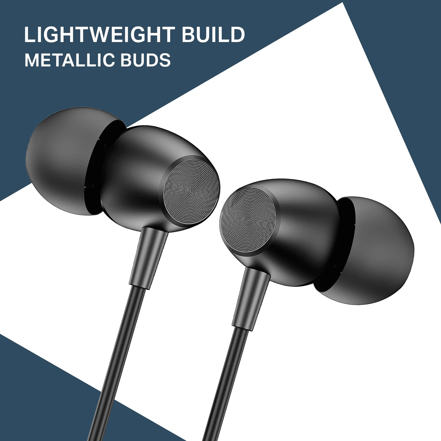 Bassheads 55 | Wired Earphones with 10mm Drivers, Metallic Buds, In-Line Mic & Lightweight Design - Image 5
