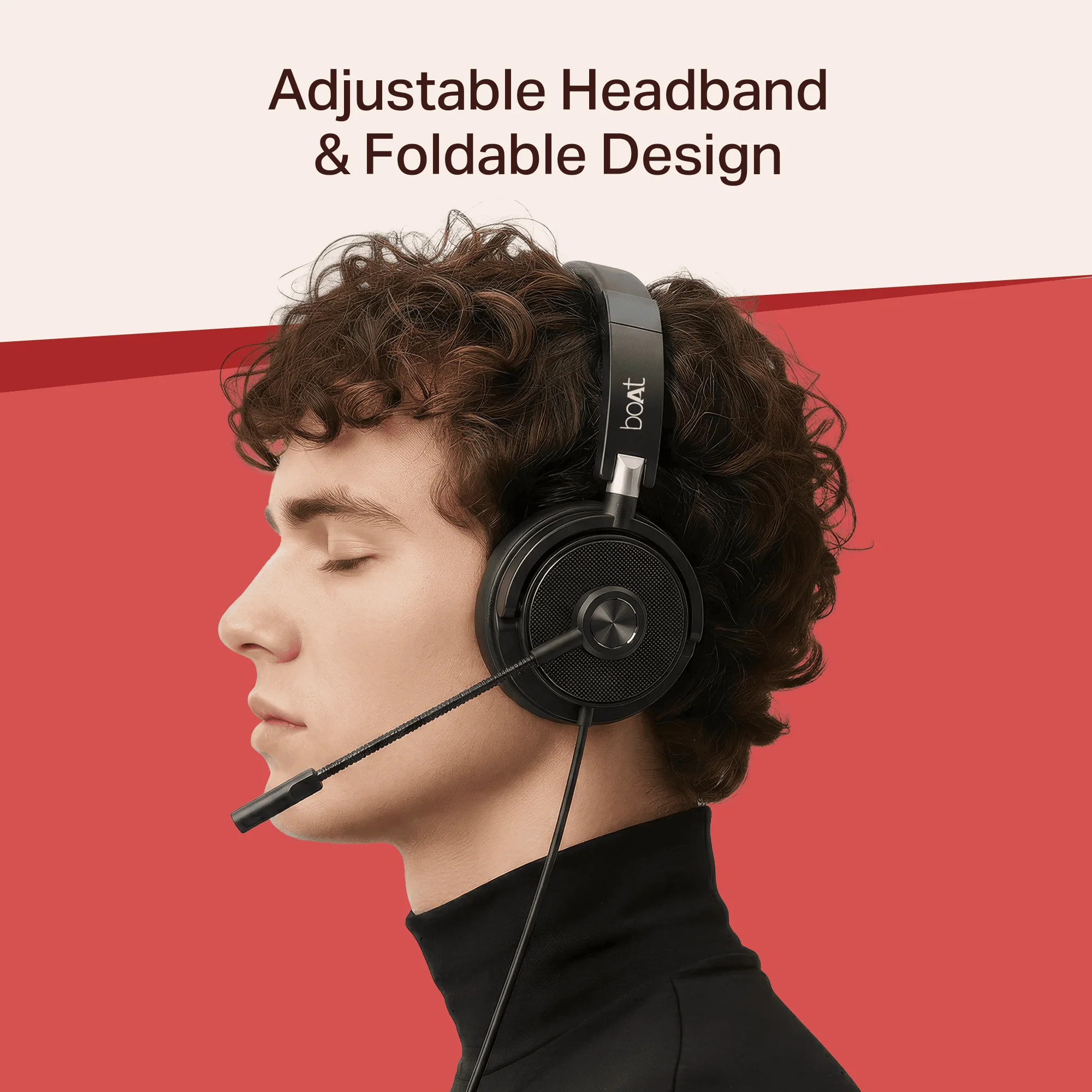 Bassheads 900 C Pro | USB Type-C Wired Headset with Retractable Mic, Remote Control & Adjustable Headband - Image 4