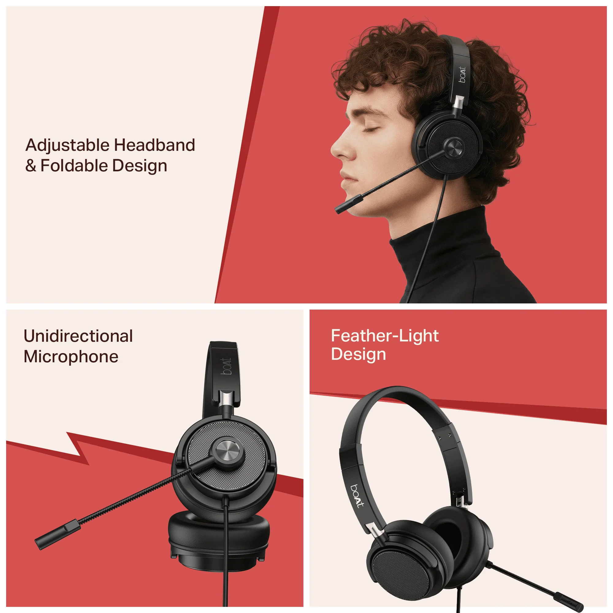 Bassheads 900 C Pro | USB Type-C Wired Headset with Retractable Mic, Remote Control & Adjustable Headband - Image 6