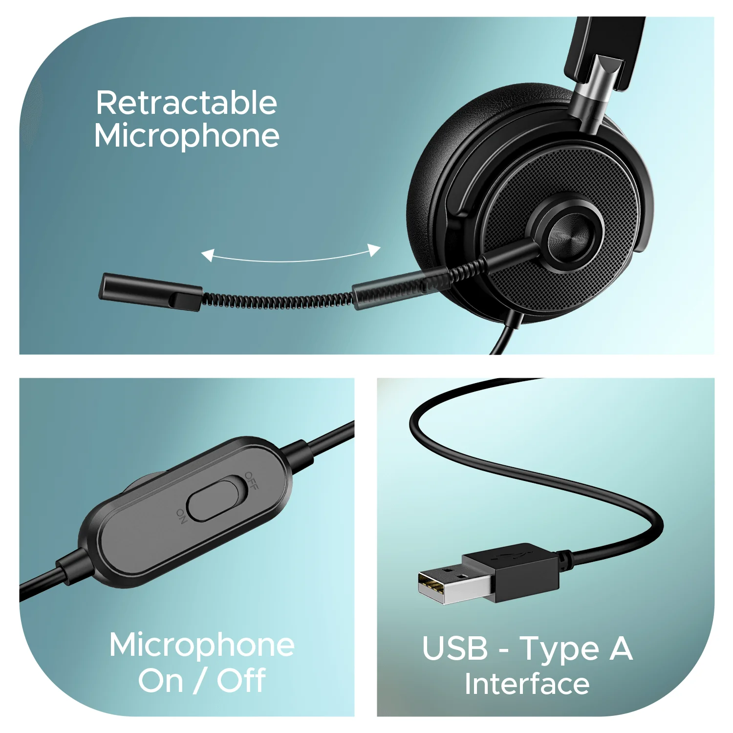 Bassheads 900 Pro | Wired Headphone with 40mm Drivers, 5W Power Output, 1.5m Cable Length, USB Plug & Play - Image 5