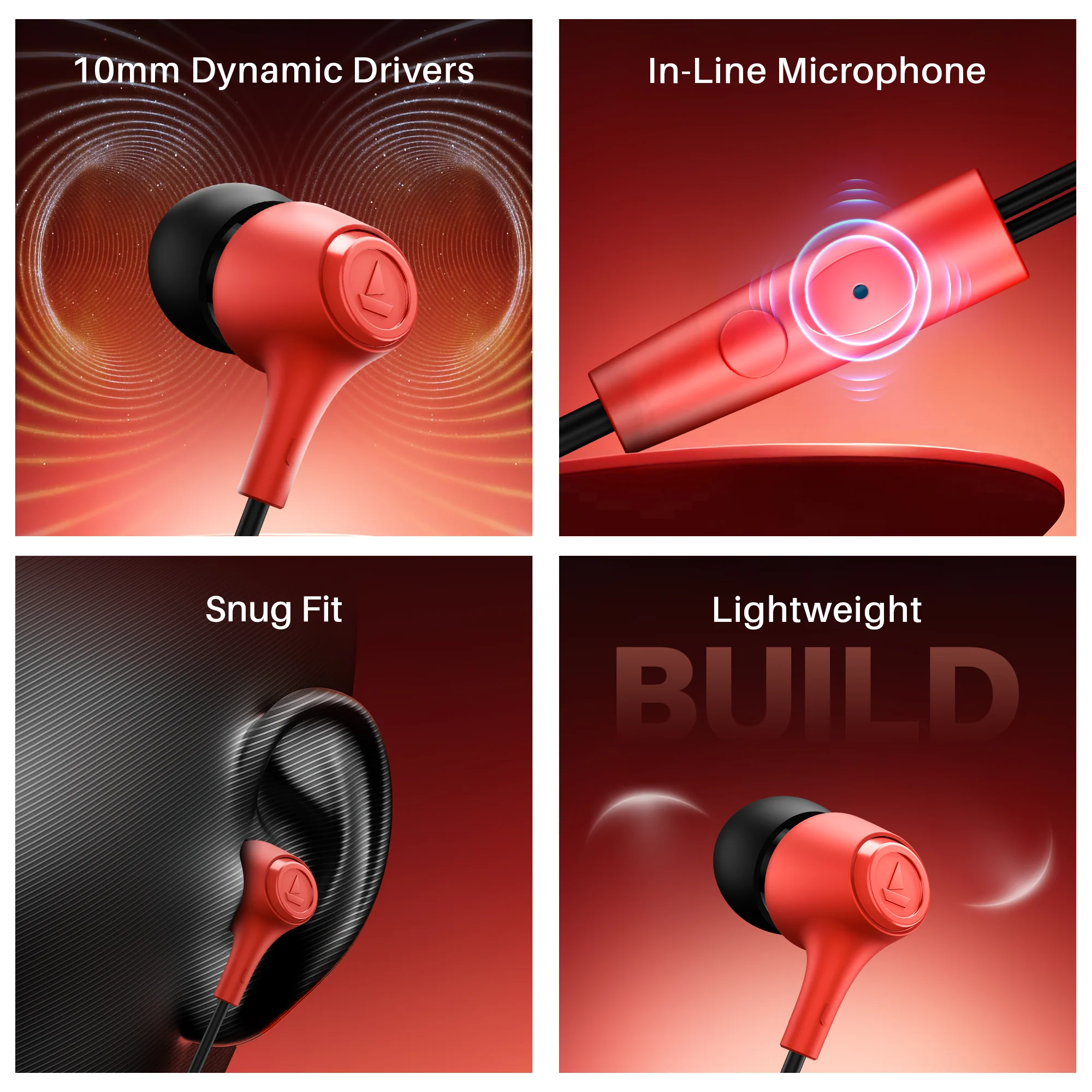 Bassheads 95 | Wired Earphone with 10mm Drivers, 120cm Cable Length, In-line Mic, Lightweight Build, 3.5mm Jack - Image 18