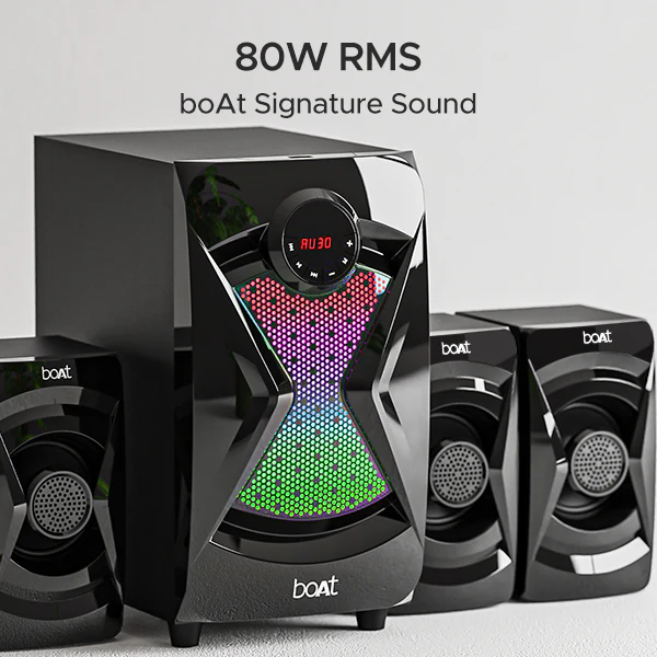 boAt Blitz 1500 Pro | 4.1 Channel 80W RMS boAt Signature Sound, Dynamic RGB Lights, Multi-connectivity - Image 4