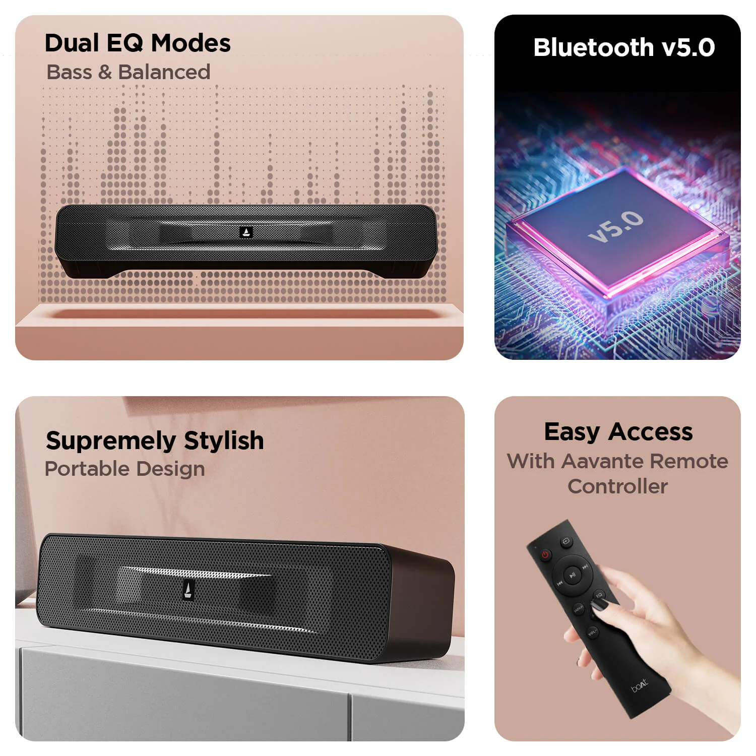 boAt Aavante Bar 508 | Bluetooth Soundbar with 10W RMS Sound, Dual EQ Modes, Built In Mic, Stylish & Portable Design - Image 5