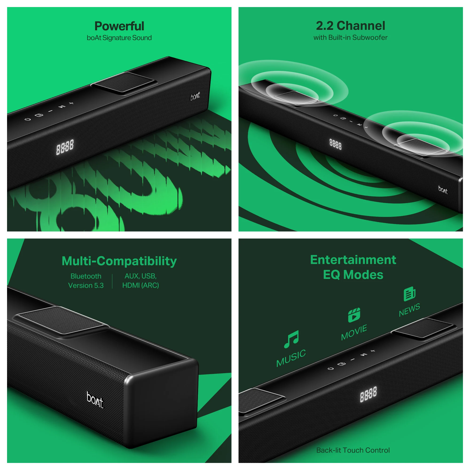 boAt Aavante Octave Plus | 2.2 Channel Soundbar with 80W Audio, EQ Modes & Bluetooth v5.3 - Image 6