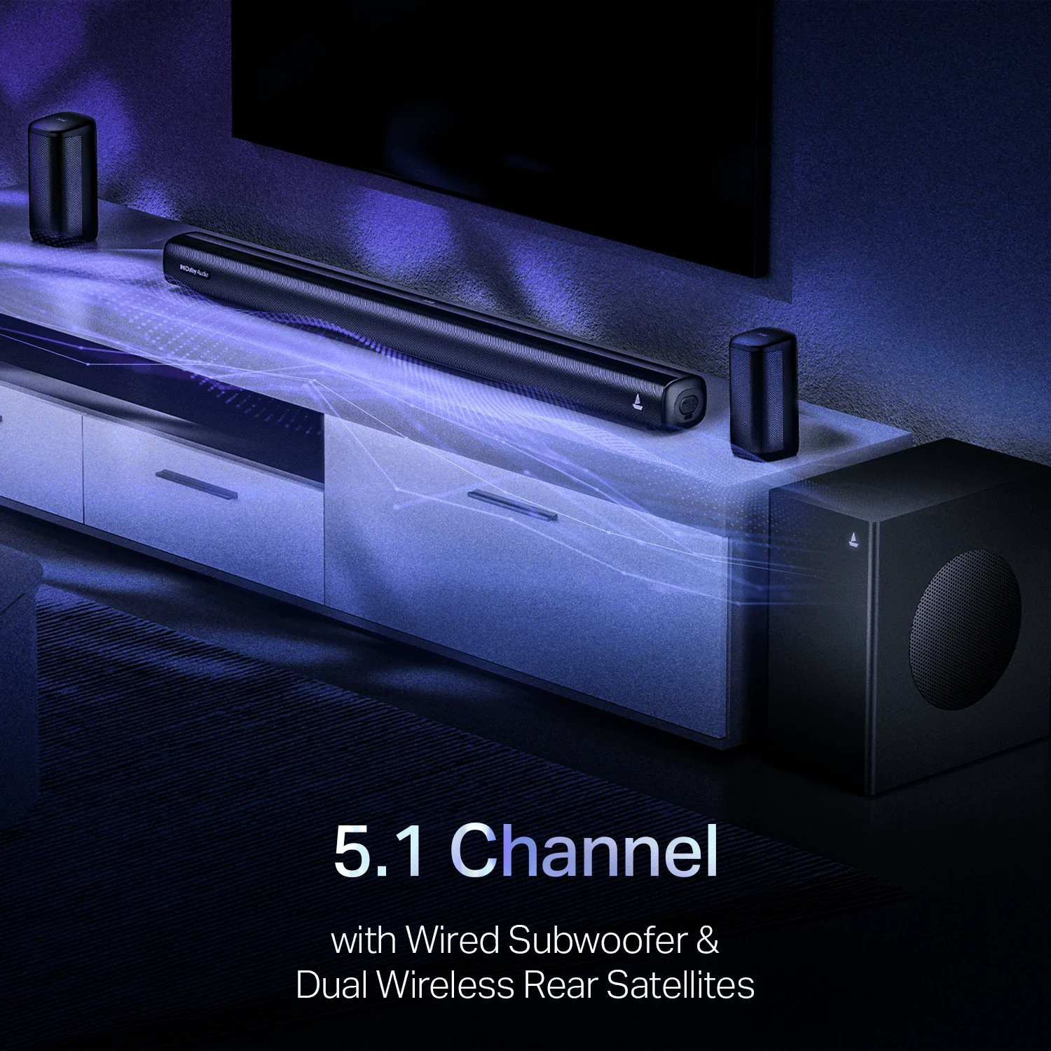 boAt Aavante Prime 5.1 4050D | 400W RMS Soundbar with Dolby Audio, Wireless Rear Speakers - Image 3