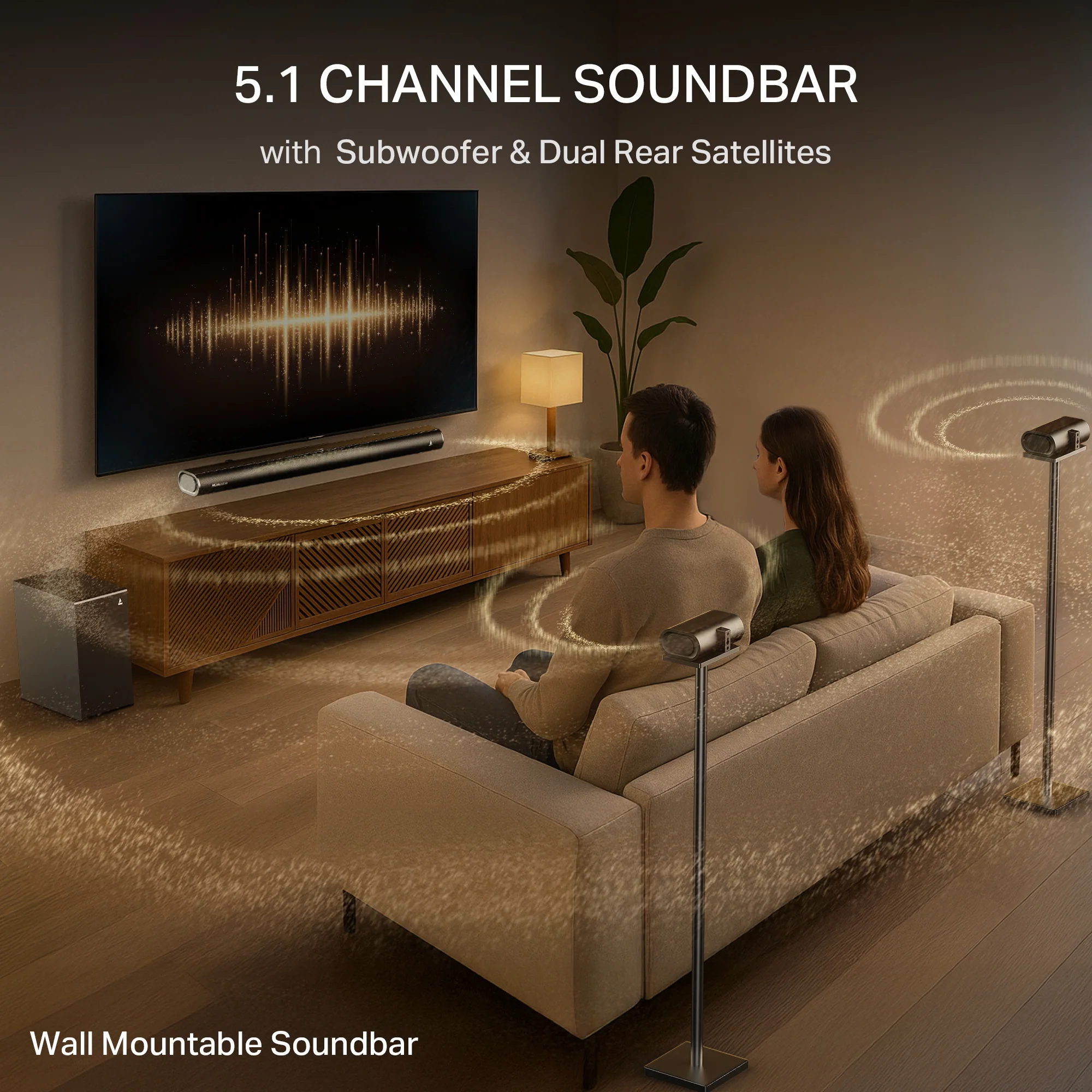 boAt Aavante Prime 5.1 5000DA | 500W 5.1 Channel Soundbar with Dolby Atmos, Bluetooth v5.3 & Master Remote - Image 4