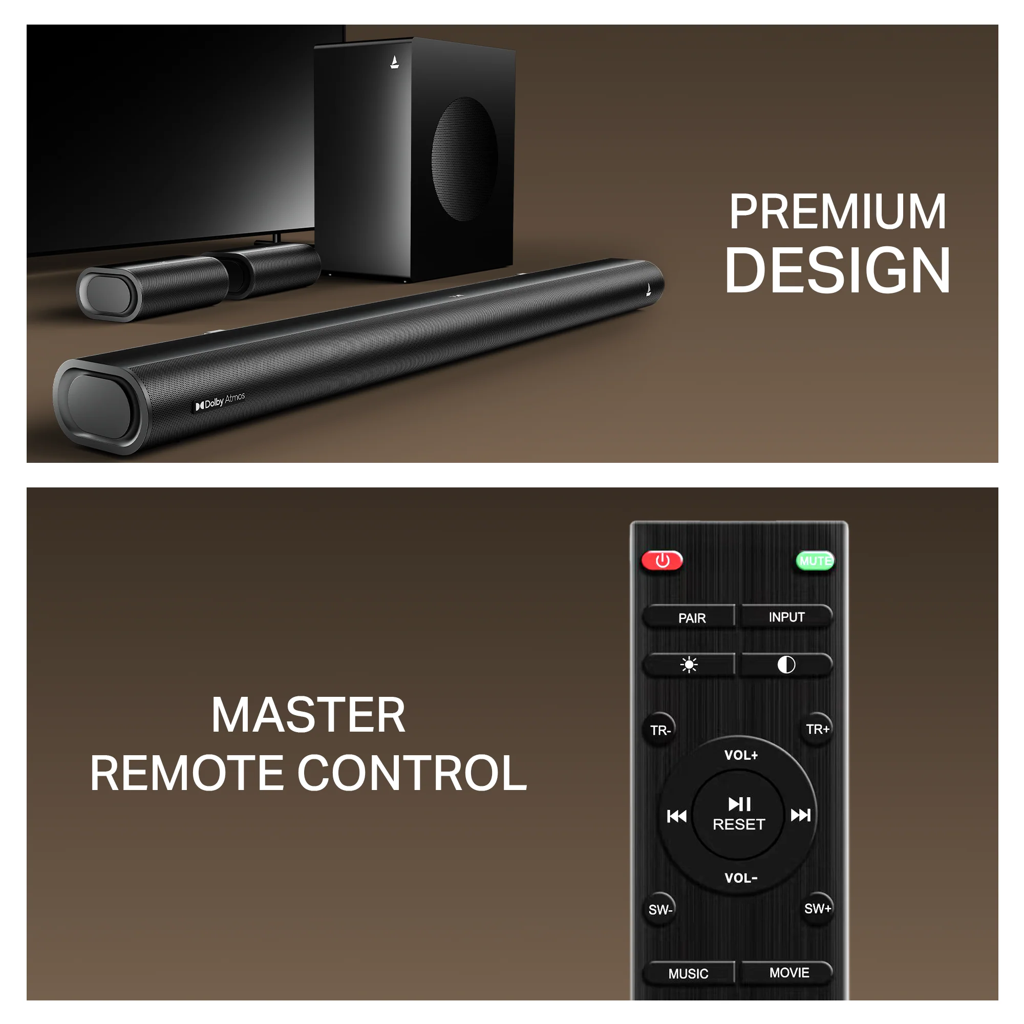 boAt Aavante Prime 5.1 5000DA | 500W 5.1 Channel Soundbar with Dolby Atmos, Bluetooth v5.3 & Master Remote - Image 8