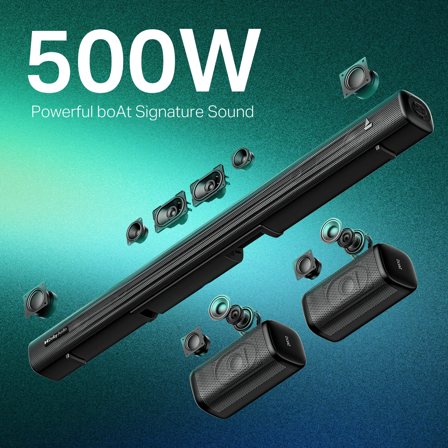 boAt Aavante Prime 5.1 5050D | 500W RMS Soundbar with Dolby Audio, Wired Subwoofer - Image 3