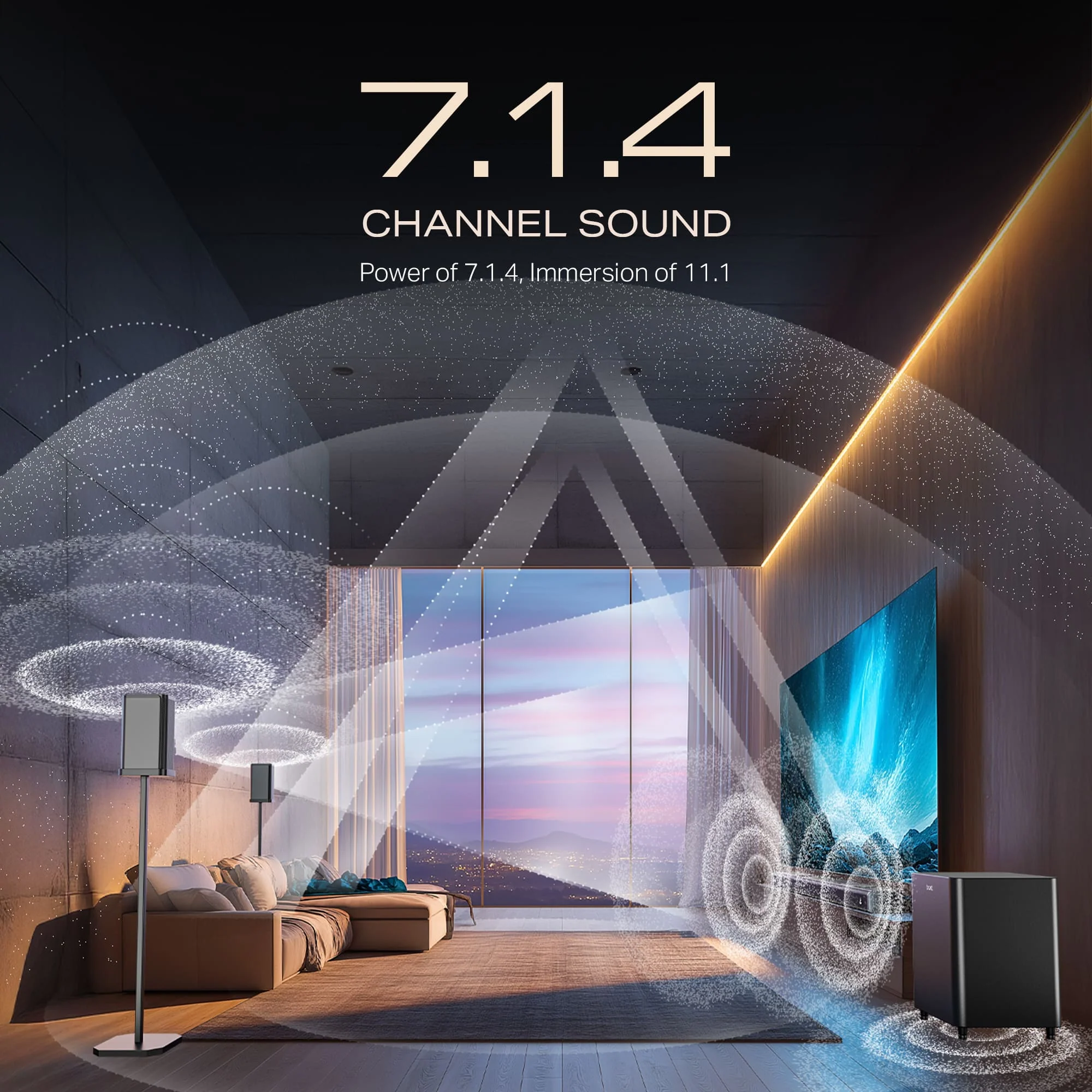 boAt Aavante Prime 7.1.4 7050DA | 700W RMS Soundbar with Dolby Atmos, Wired Subwoofers & Wireless Satellites - Image 3