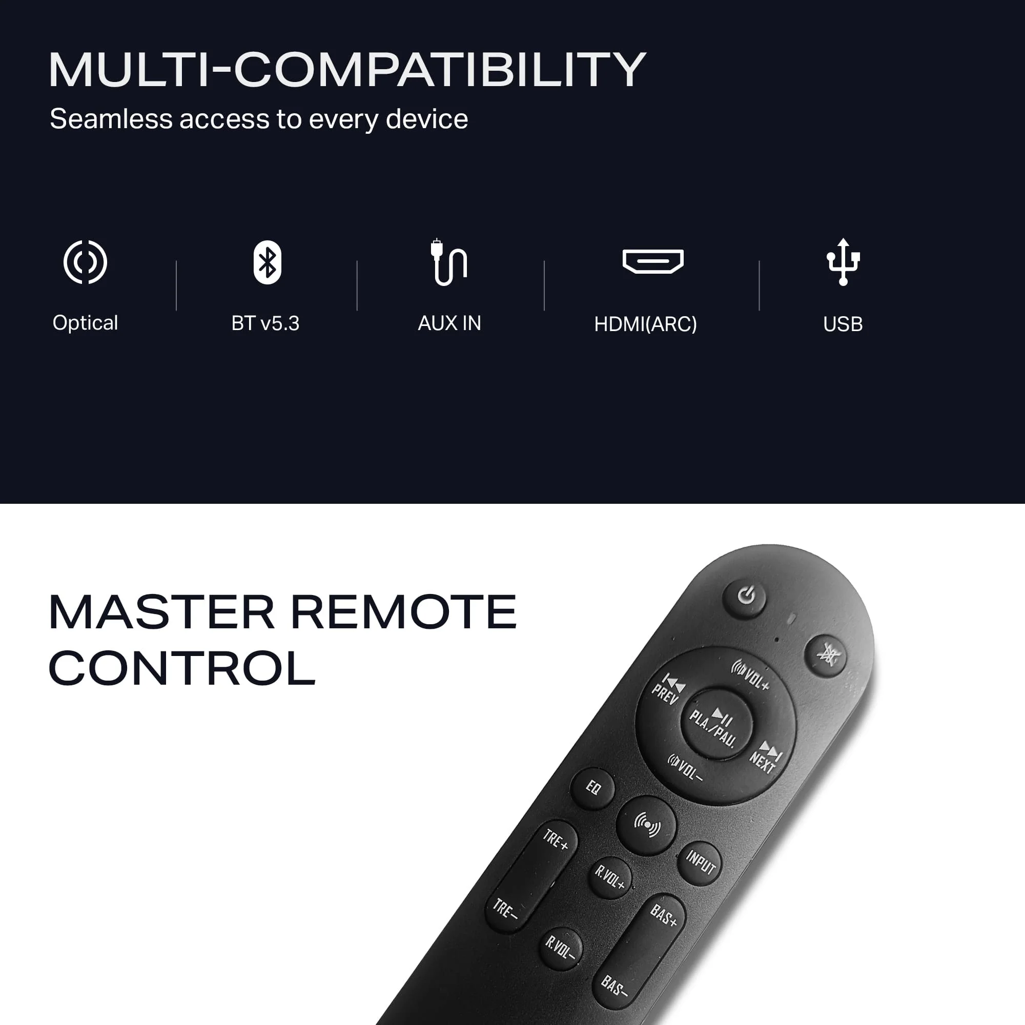 boAt Aavante Prime 5.1 5000D | 500W 5.1 Channel Soundbar with Wired Subwoofer, Satellites & Multi-Connectivity - Image 6