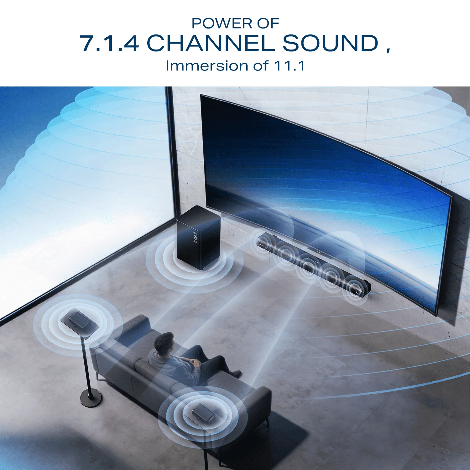 boAt Aavante Prime X | 700W 7.1.4 Channel Soundbar with Wireless Subwoofer & Satellites - Image 5