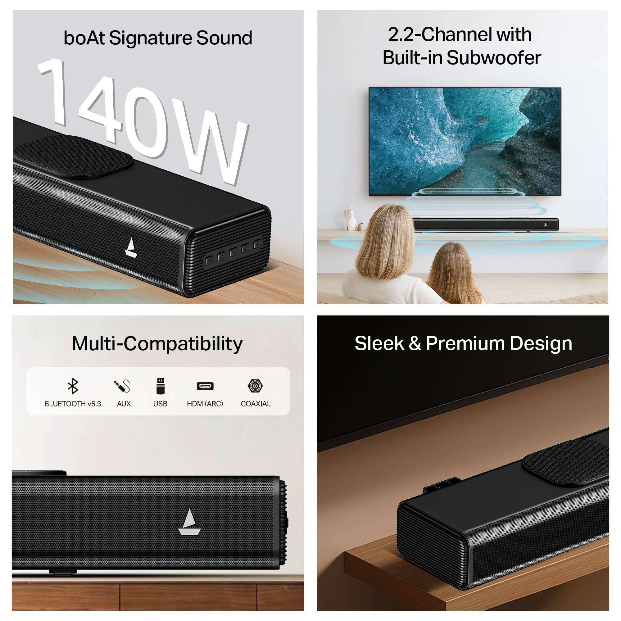 boAt Aavante 2.2 1400 | 140W 2.2 Channel Soundbar with Built-in Subwoofer & Multi-Connectivity - Image 5