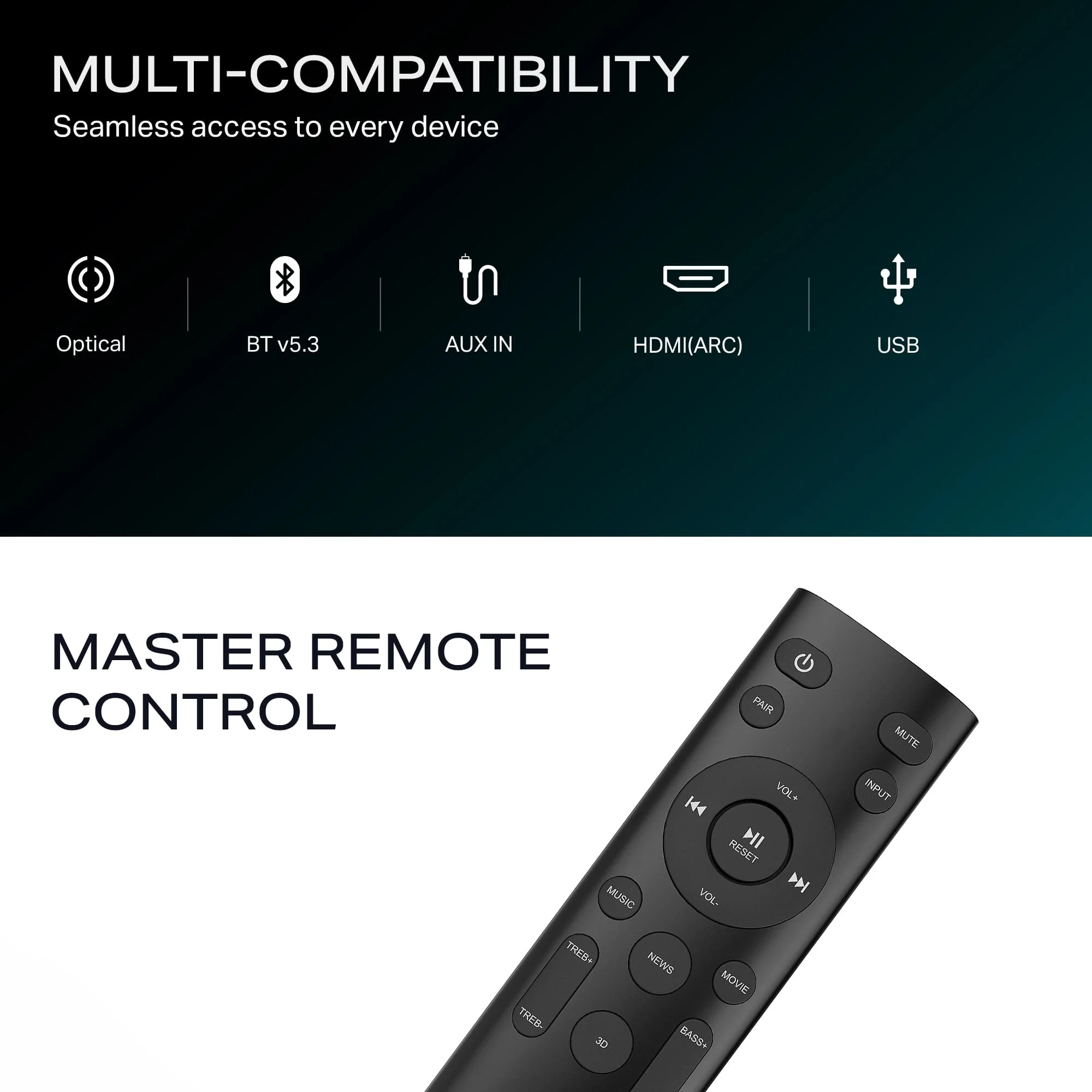 boAt Aavante 2.1 2000D | 200W 2.1 Channel Soundbar with Wired Subwoofer, Multi-Connectivity & EQ Modes - Image 6