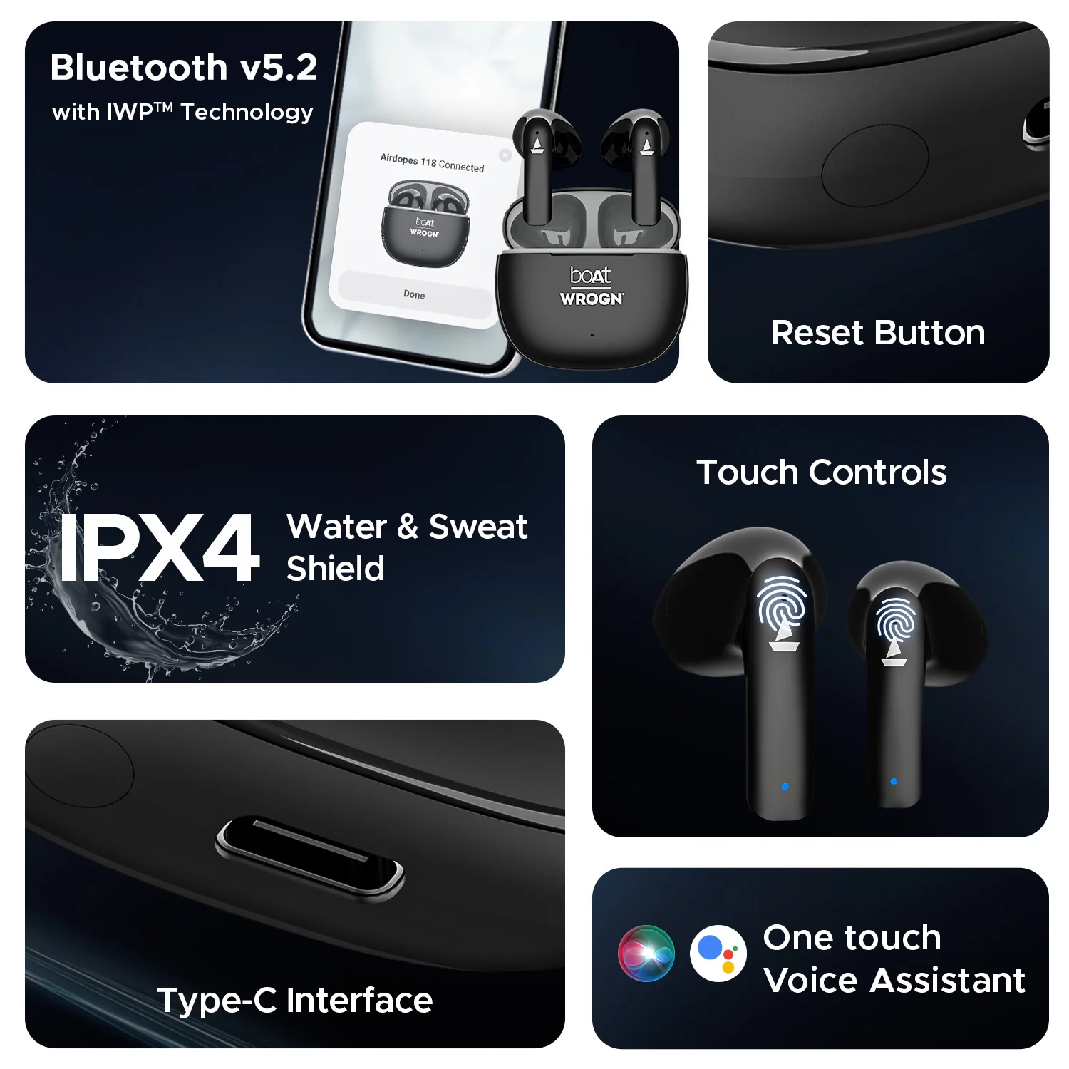 boAt Airdopes 118 Wrogn Edition| Earbuds with 10mm drivers, BEAST™ Mode for Gamers, ENx™ Technology - Image 19
