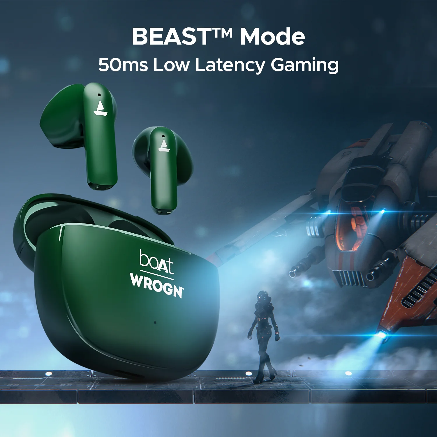boAt Airdopes 118 Wrogn Edition| Earbuds with 10mm drivers, BEAST™ Mode for Gamers, ENx™ Technology - Image 6