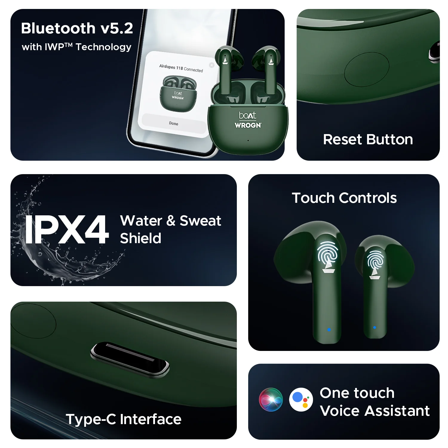 boAt Airdopes 118 Wrogn Edition| Earbuds with 10mm drivers, BEAST™ Mode for Gamers, ENx™ Technology - Image 9