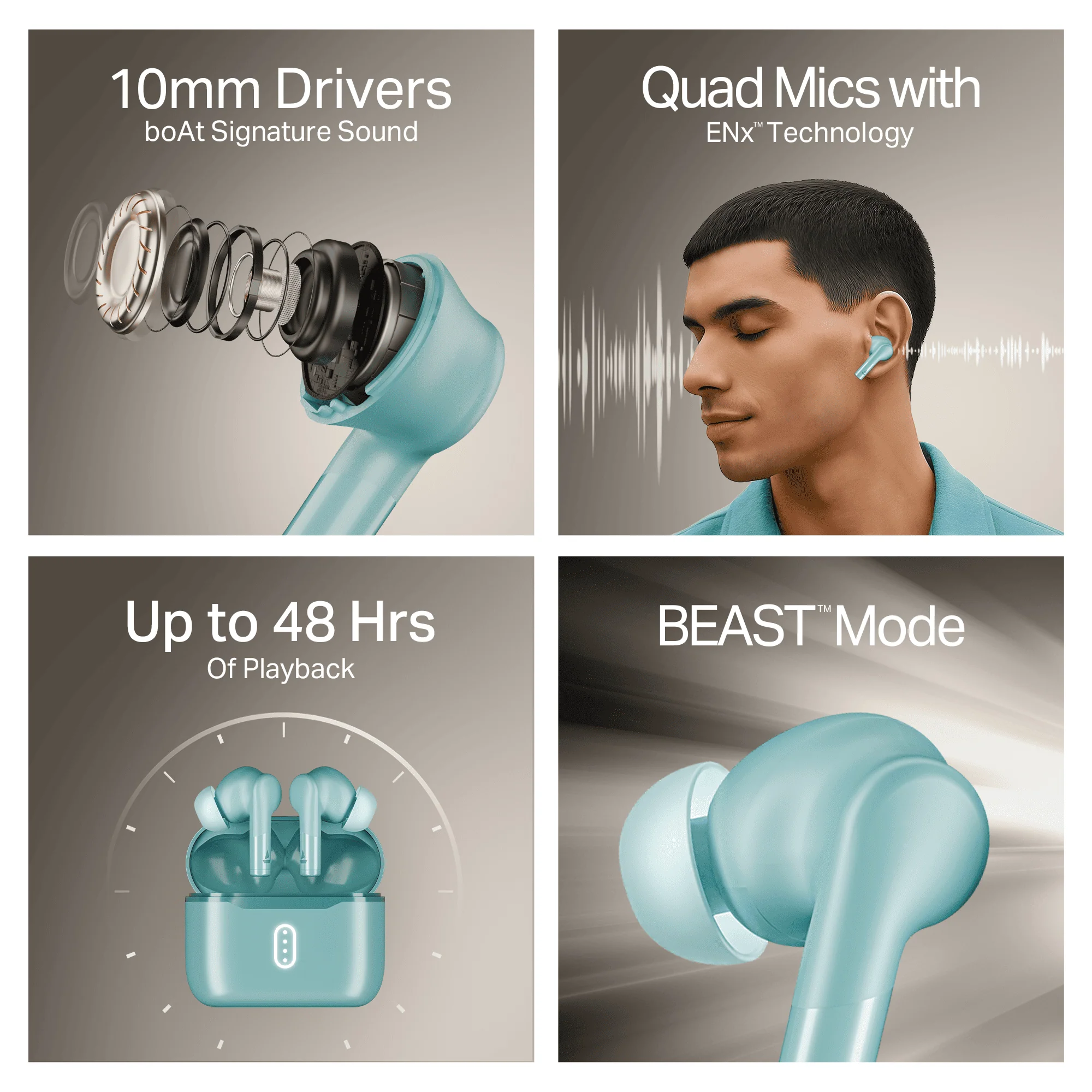 boAt Airdopes 141 Gen 2 | Wireless Earbuds with 48 Hours Playback, BEAST™ Mode, Dual EQs, ENx™ Tech - Image 17