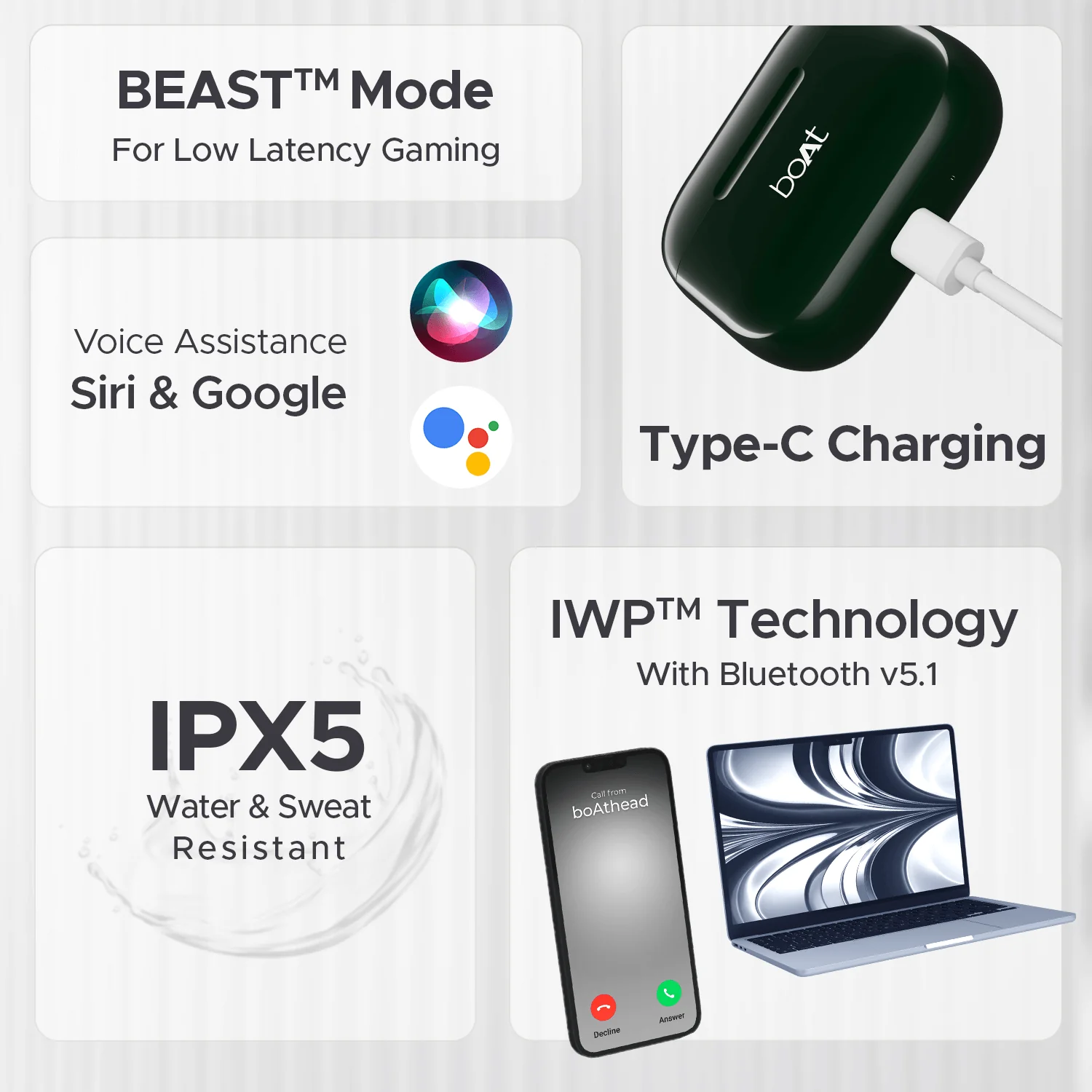 boAt Airdopes 161 SS Edition | TWS Earbuds with Massive Playback of upto 40 Hours, IPX5 Water & Sweat Resistance, IWP Technology, Type C Interface - Image 25