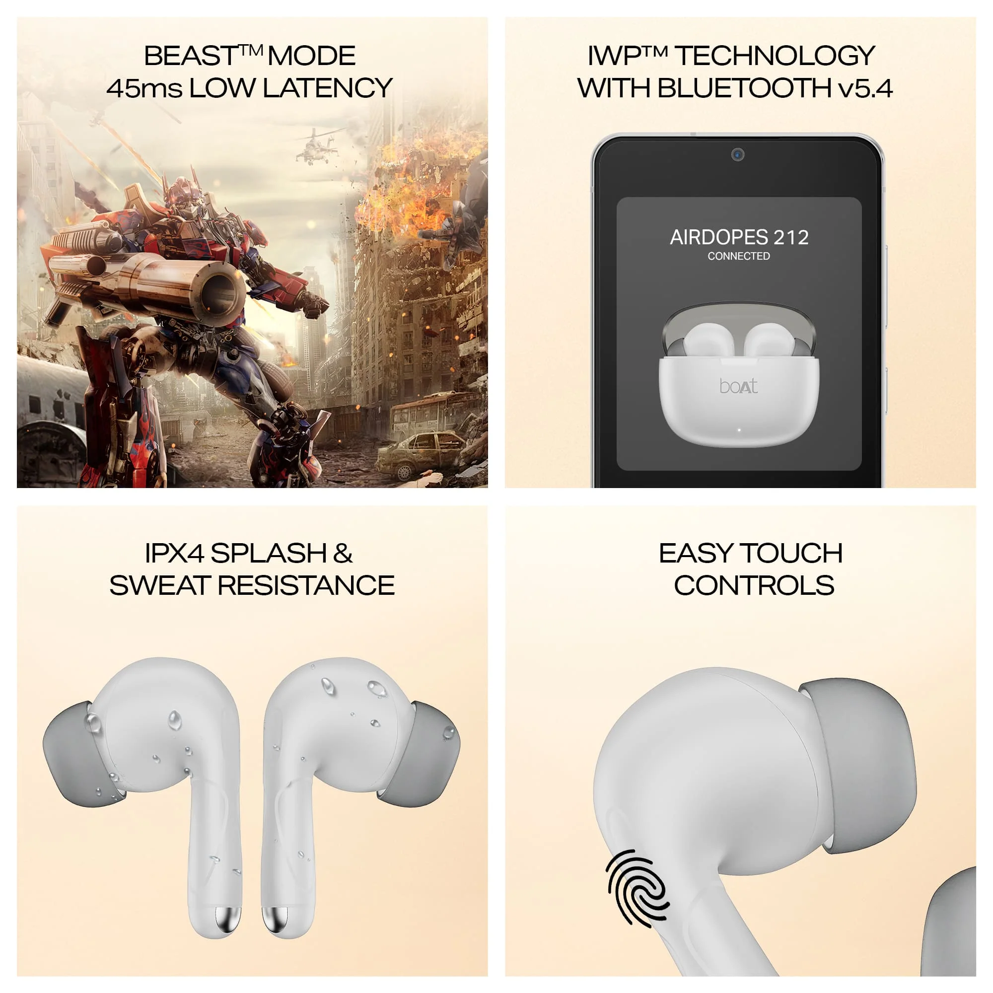 boAt Airdopes 212 | Wireless Earbuds with 50 Hours Playback, BEAST™ Mode & ENx™ Calling - Image 21